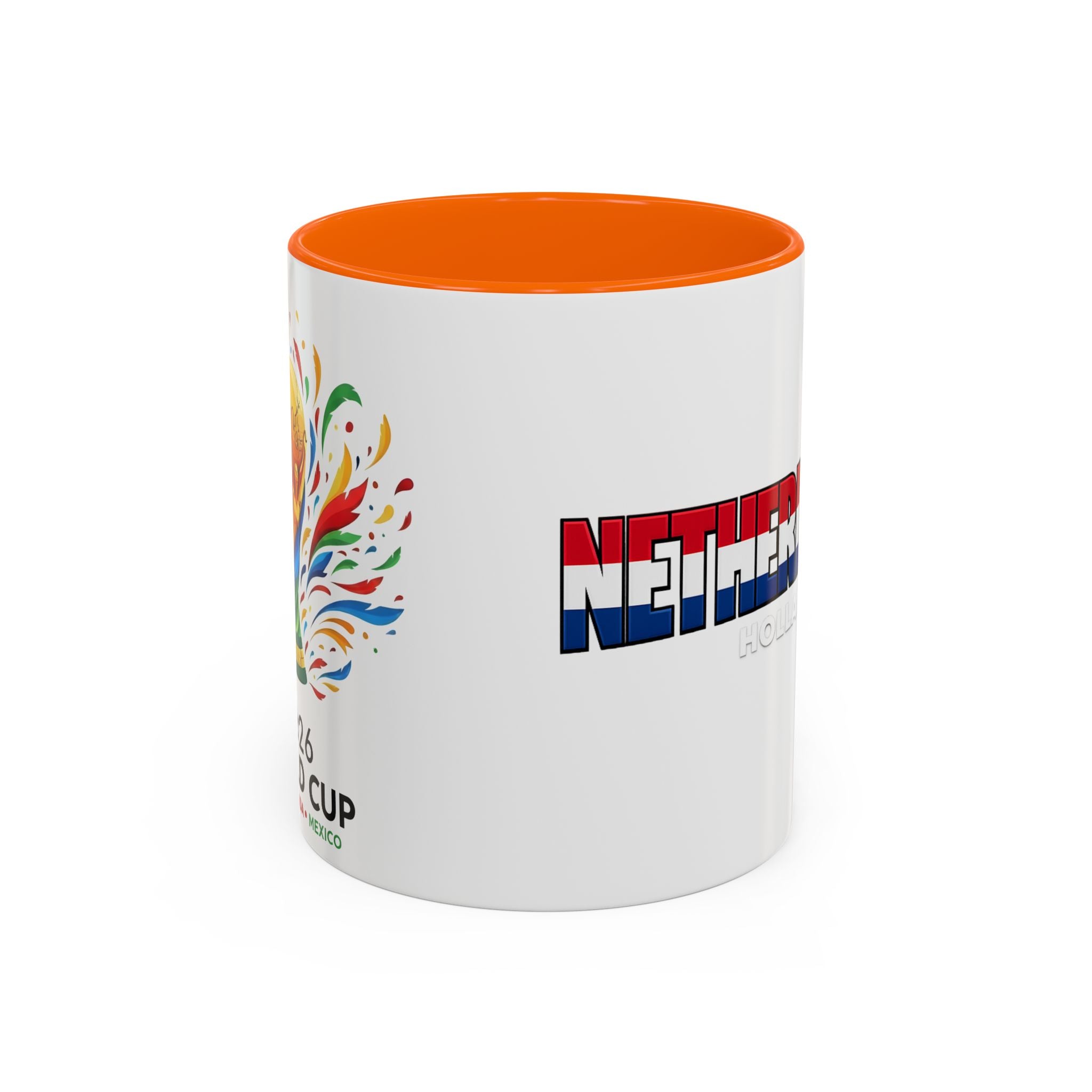 Netherlands Flag Text Coffee Mug | Accent 11oz 15oz, World Cup 2026, Gift for Dad