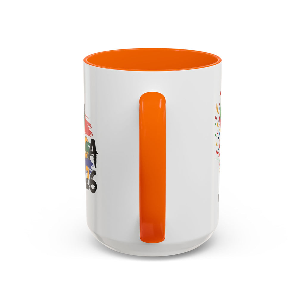 South Africa 2026 Soccer Flag Accent Coffee Mug | 11oz 15oz, Soccer World Cup 2026, Gift for Dad