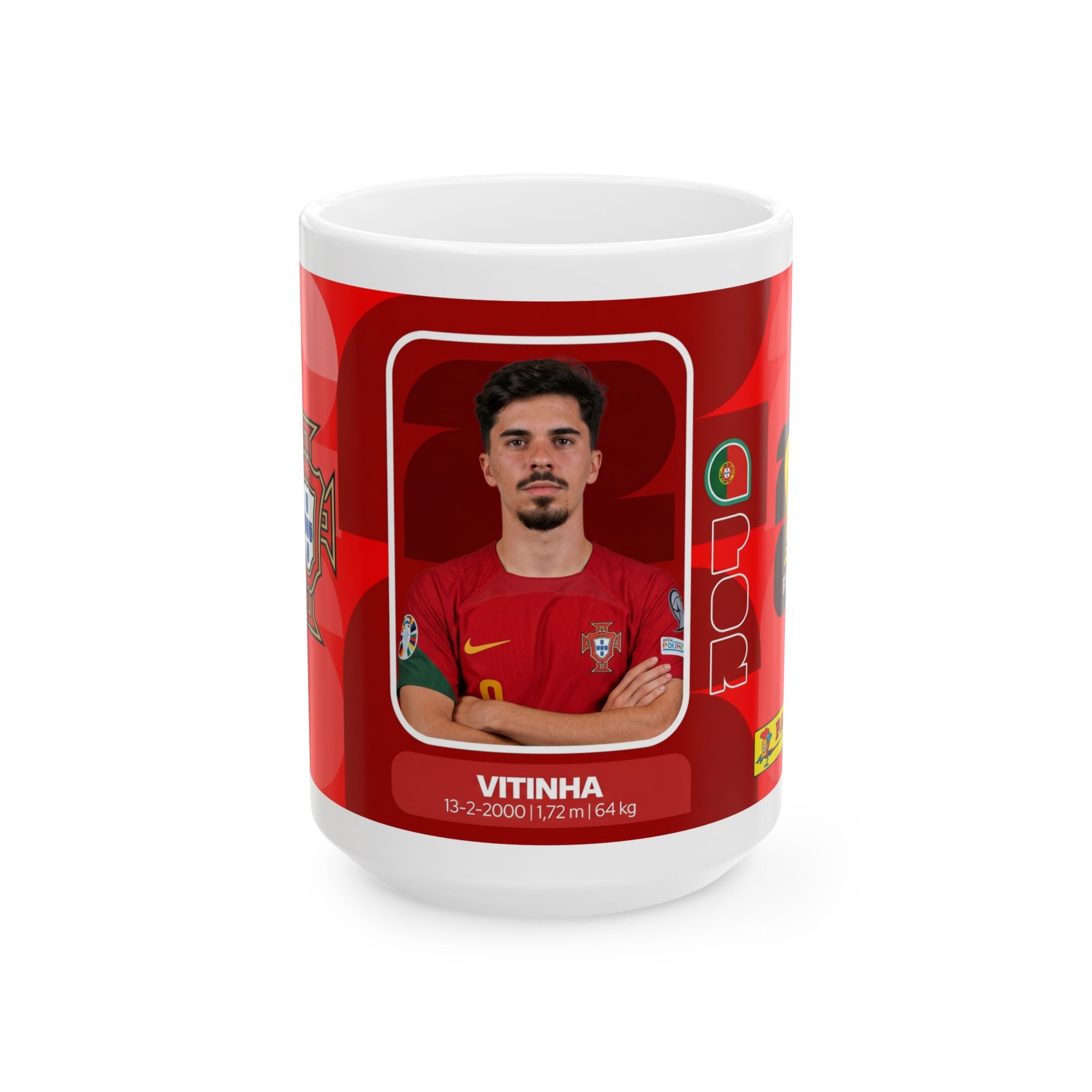 Portugal Vitinha Soccer Player Mug —  11oz/15oz Ceramic Coffee Cup, World Cup 2026 Mugs