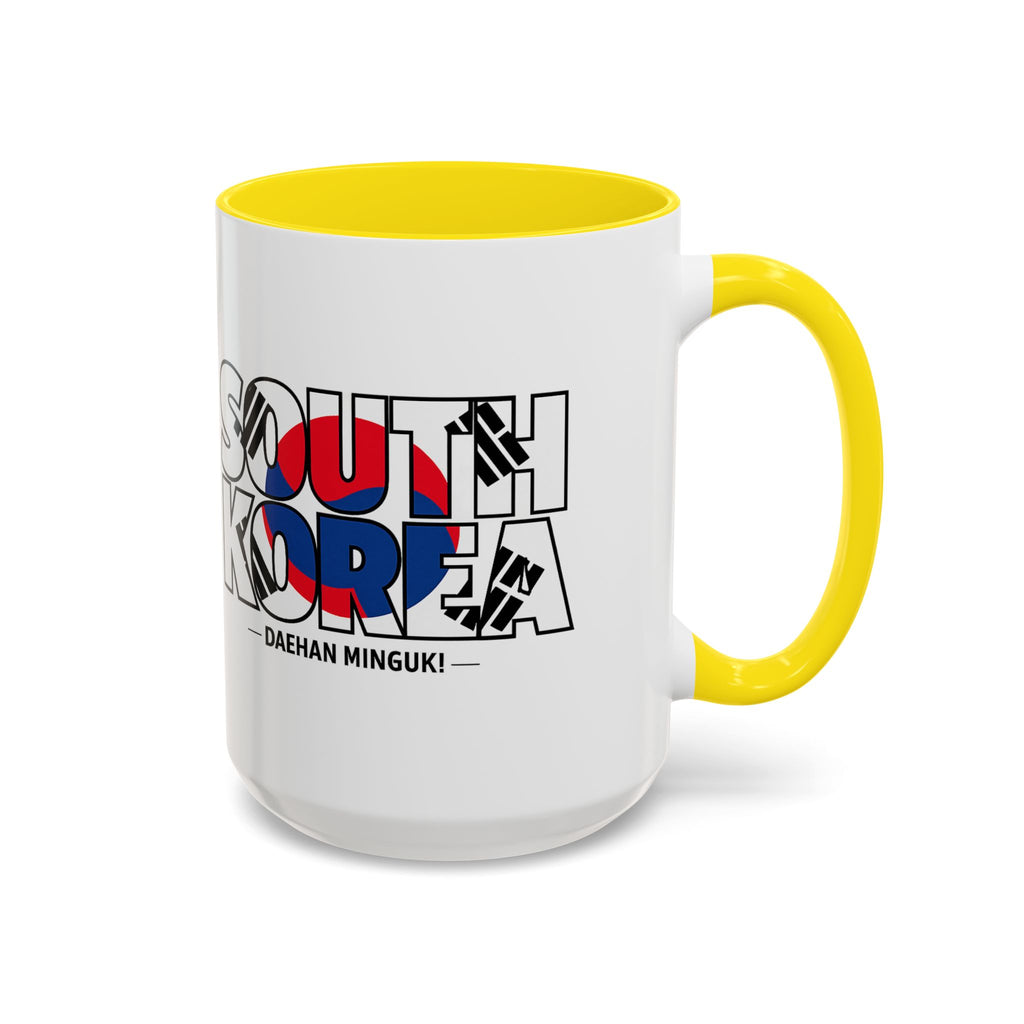 South Korea flag text Accent Coffee Mug | Korean travel souvenir, Soccer World Cup 2026, Gifts for Dad