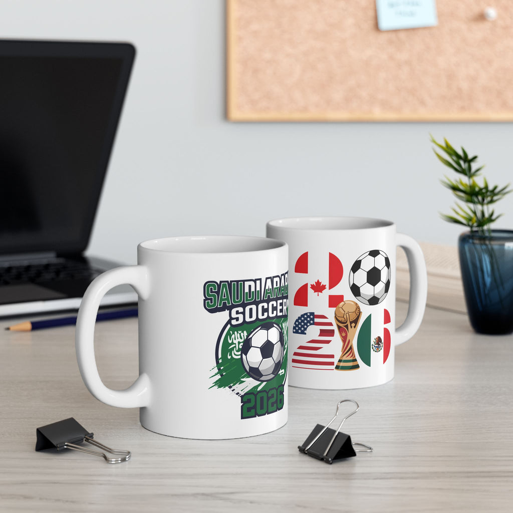 Saudi Arabia Soccer Mug, World Cup 2026 Coffee Mugs, Saudi Arabia Flag, Gift For Dad