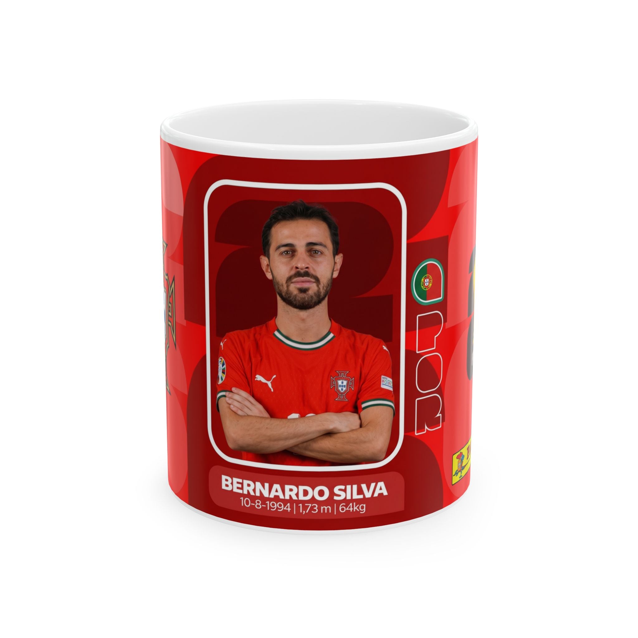 Portugal Bernardo Silva Soccer Player Ceramic Mug (11oz, 15oz), World Cup 2026 Mugs