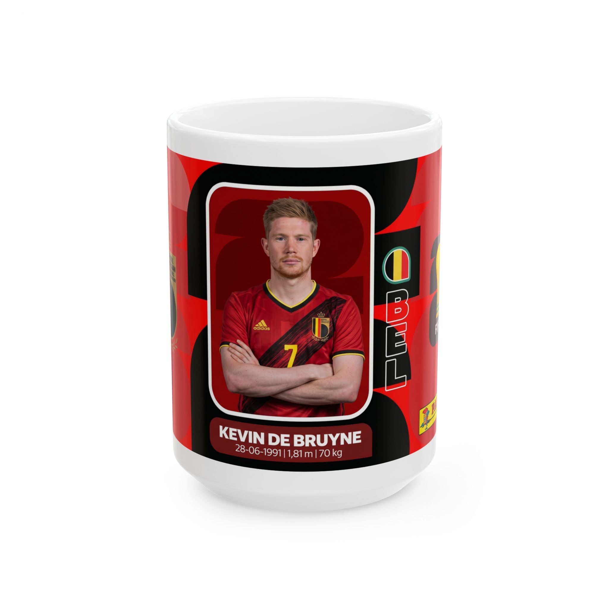 Belgium Soccer Player Kevin De Bruyne Ceramic Mug — Soccer Fan Gift (11oz/15oz), World Cup 2026 Mugs