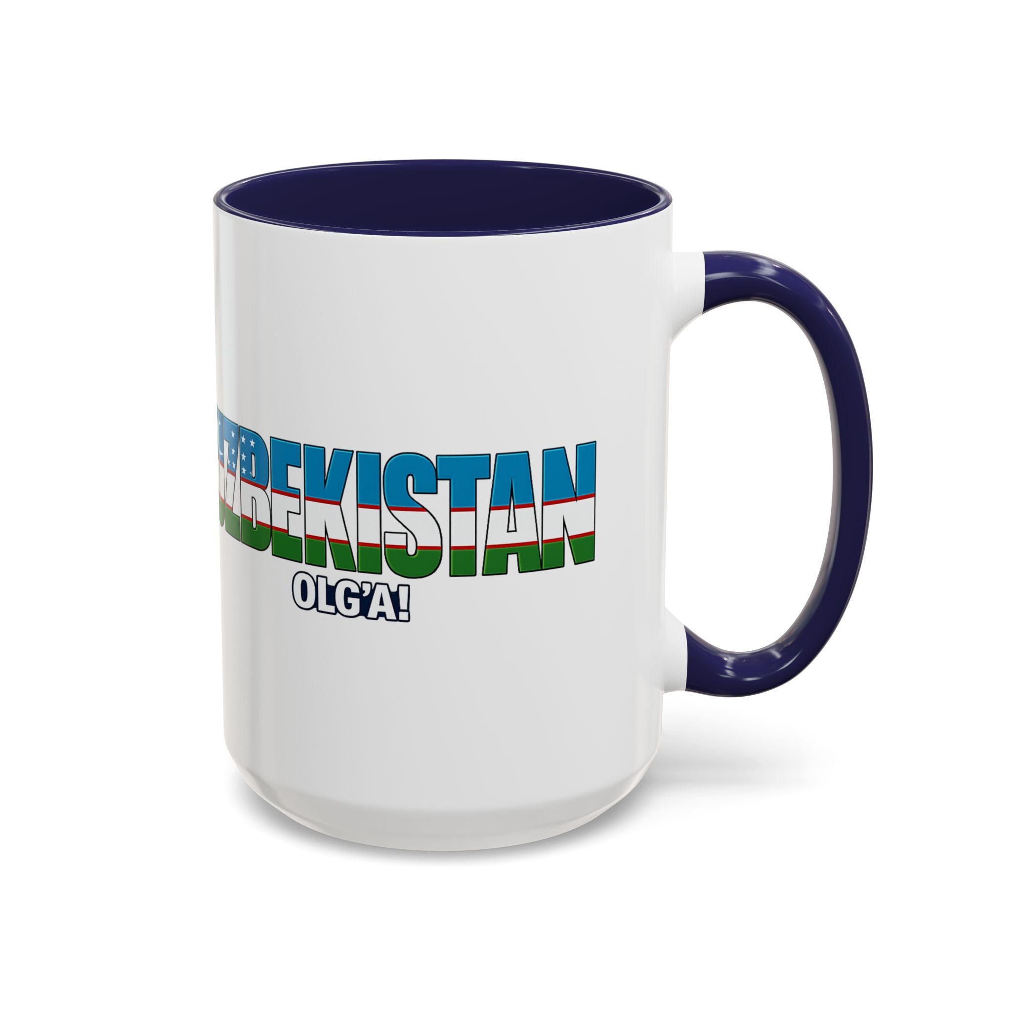 Uzbekistan Flag Typography Coffee Mug | Accent 11oz/15oz, Soccer World Cup 2026, Gift for Dad