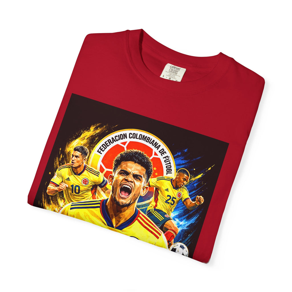Colombia Selección Soccer Player Poster T-Shirt | 2026 World Cup Back Logo,Colombia Flag, Gift for him, Collectible