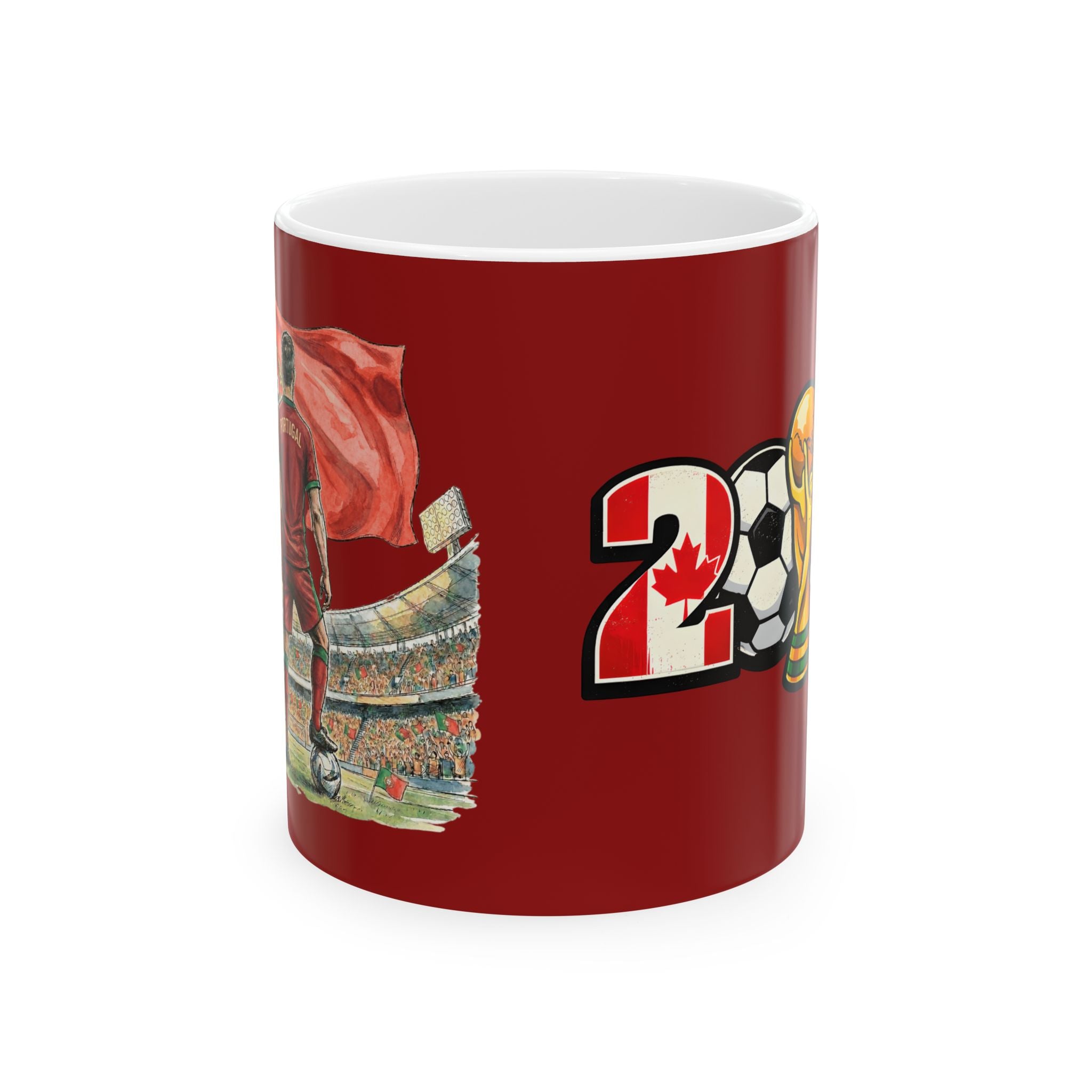 Portugal World Cup 2026 Style Mug, Red Ceramic Mug, Portugal Flag, Soccer Fan Gift
