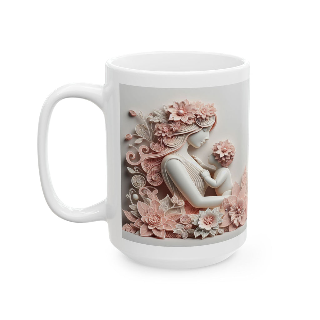 Blush Floral Baroque Mug | Ceramic Coffee Cup, Mother's Day Sale