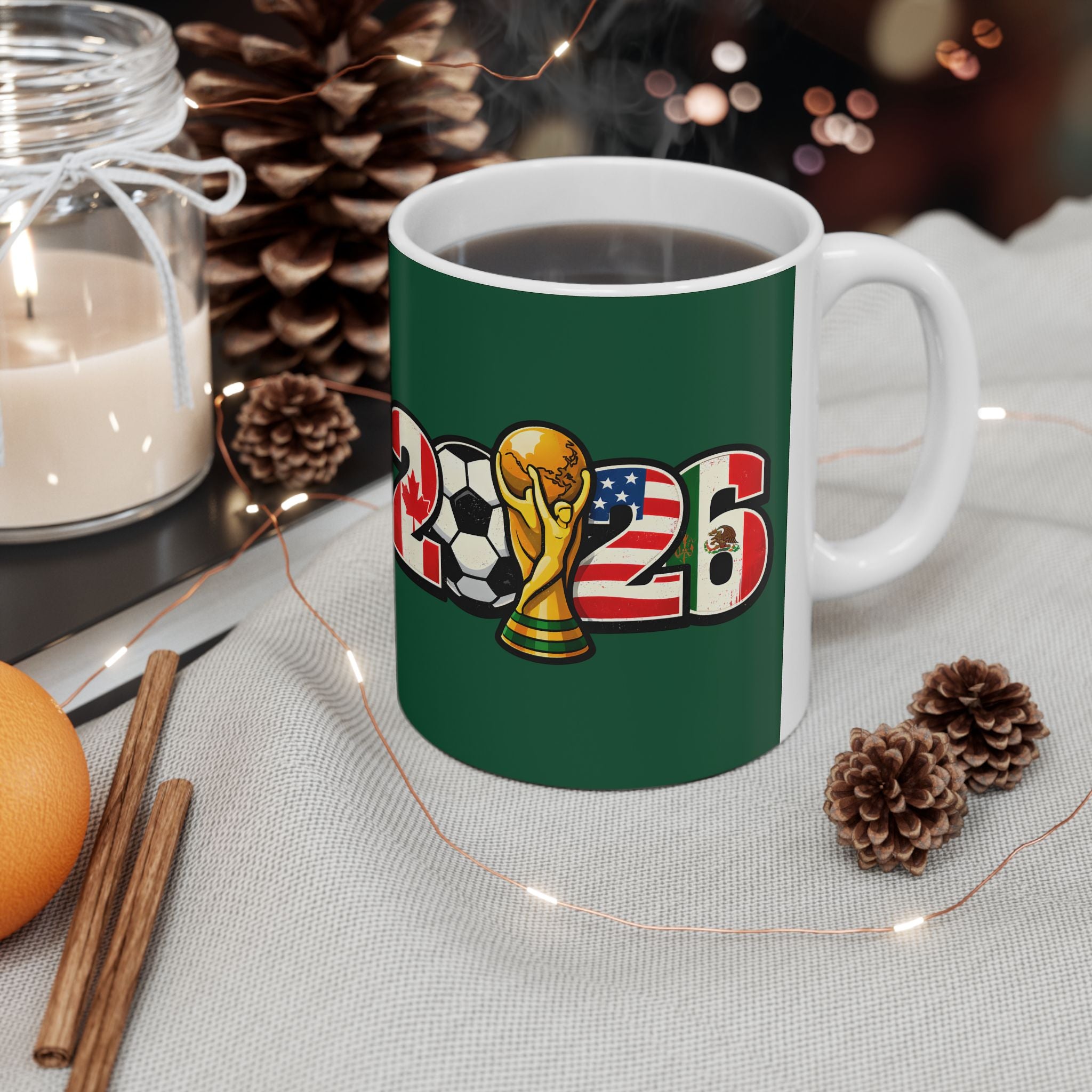 Mexico World Cup 2026 Soccer Mug, Ceramic Cup, Mexico Flag, Gift For Soccer Fan