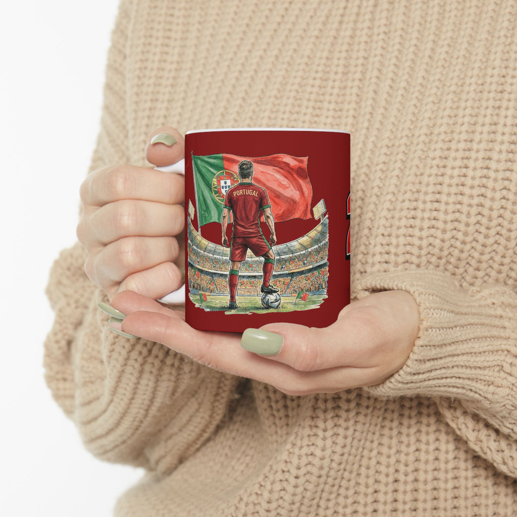 Portugal World Cup 2026 Style Mug, Red Ceramic Mug, Portugal Flag, Soccer Fan Gift