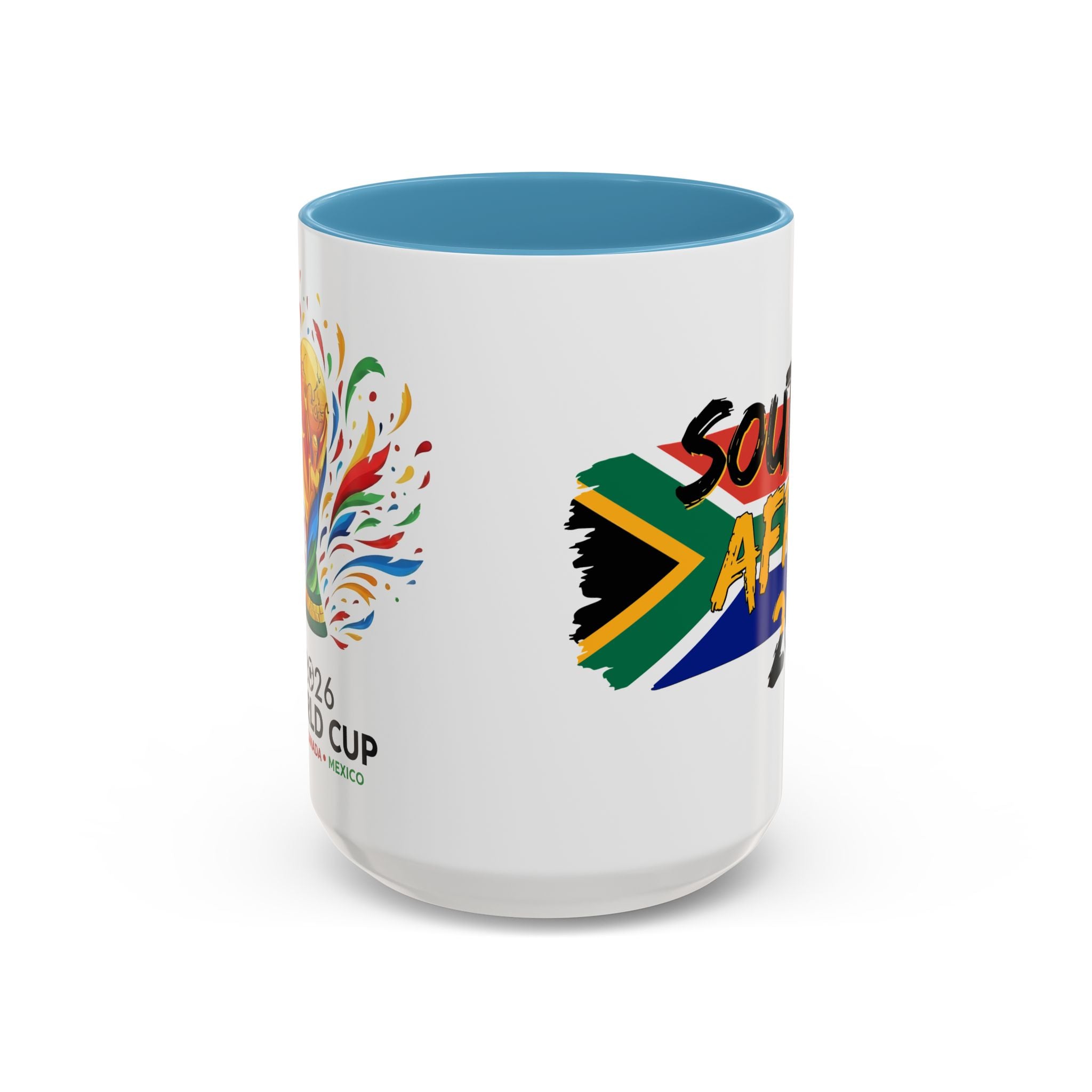 South Africa 2026 Soccer Flag Accent Coffee Mug | 11oz 15oz, Soccer World Cup 2026, Gift for Dad