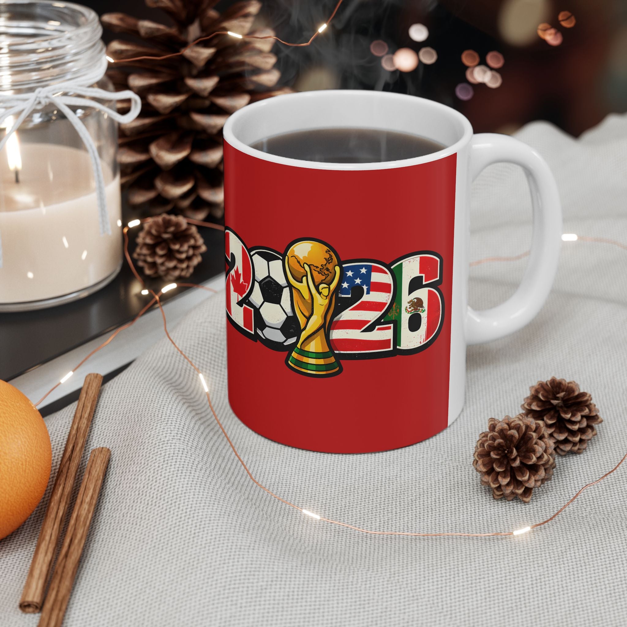 Spain World Cup 2026 Mug, Red Ceramic Coffee Cup, Spain Flag, Soccer Fan Gift
