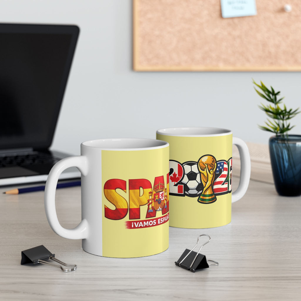 Spain World Cup 2026 Mug, Ceramic Coffee Cup, Spain Flag, Gift For Dad