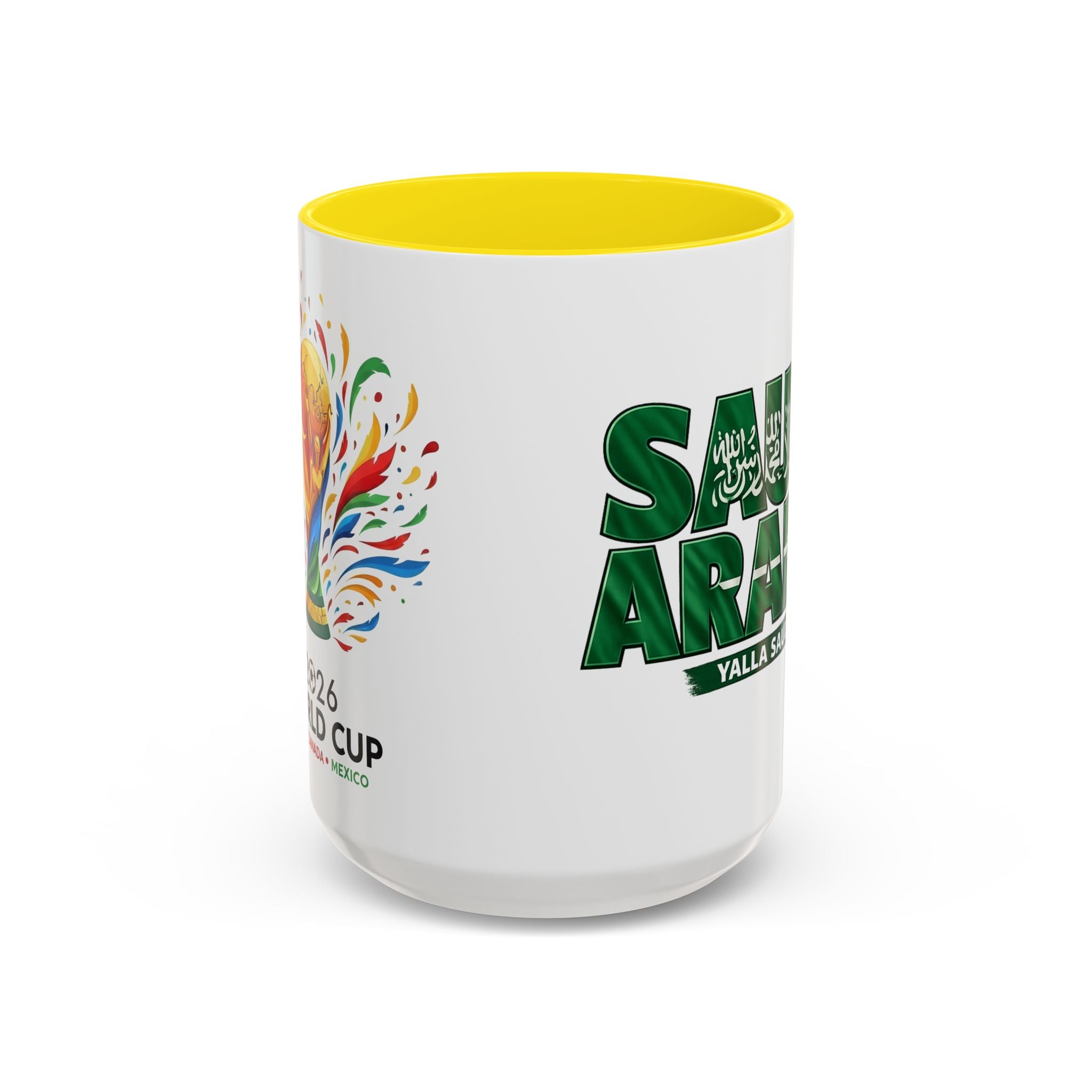 Saudi Arabia Typography Mug | Accent Coffee Mug, Green National Design, Soccer World Cup 2026, Gifts for Dad