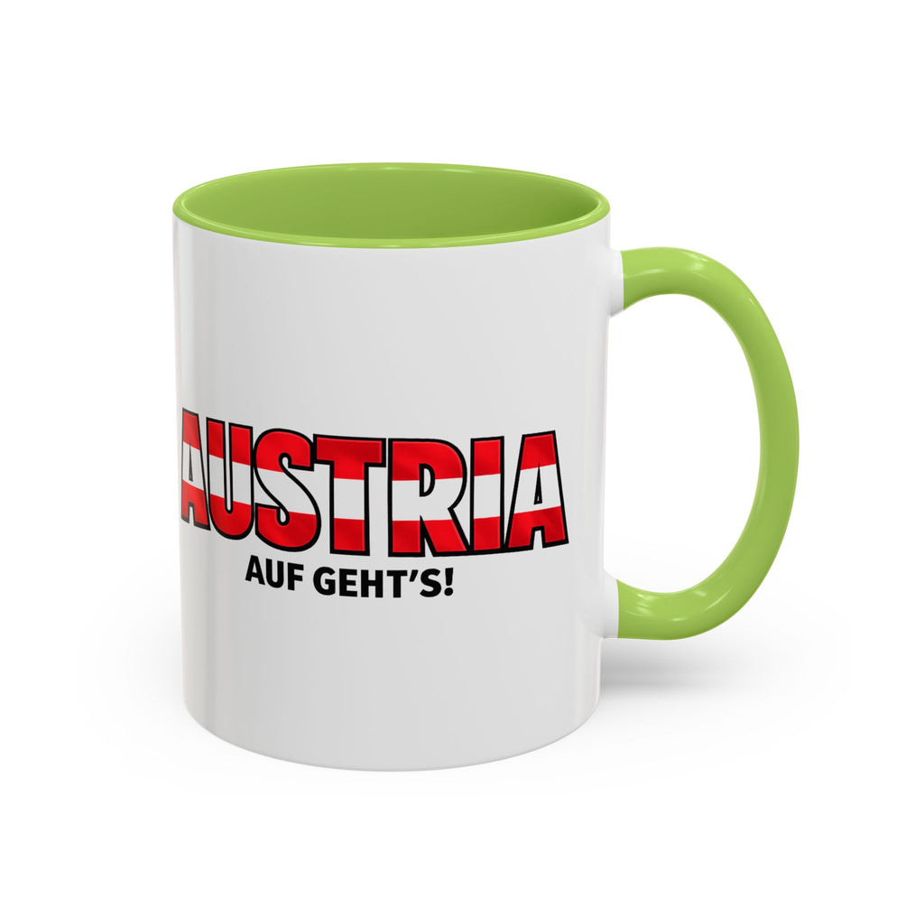 Austria Flag Text mug | Accent Coffee Mug (11/15oz)