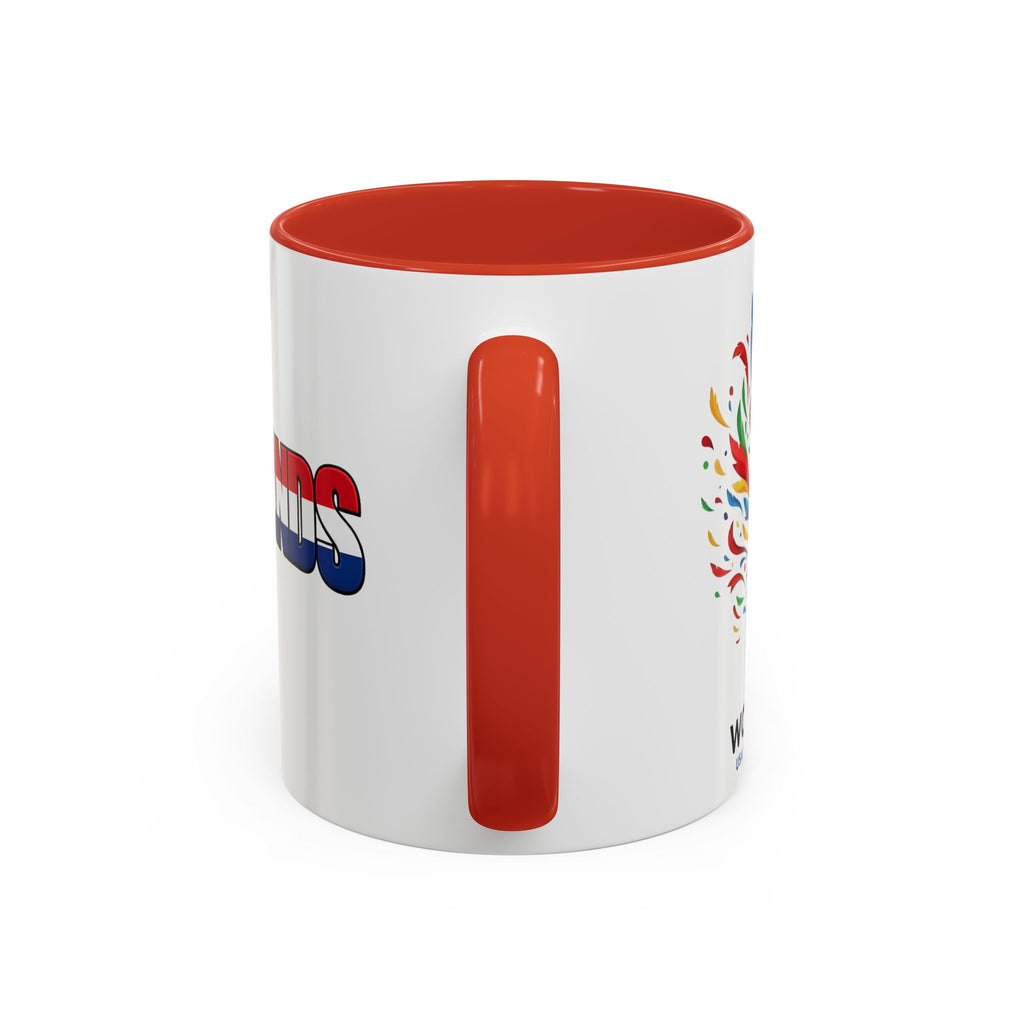 Netherlands Flag Text Coffee Mug | Accent 11oz 15oz, World Cup 2026, Gift for Dad