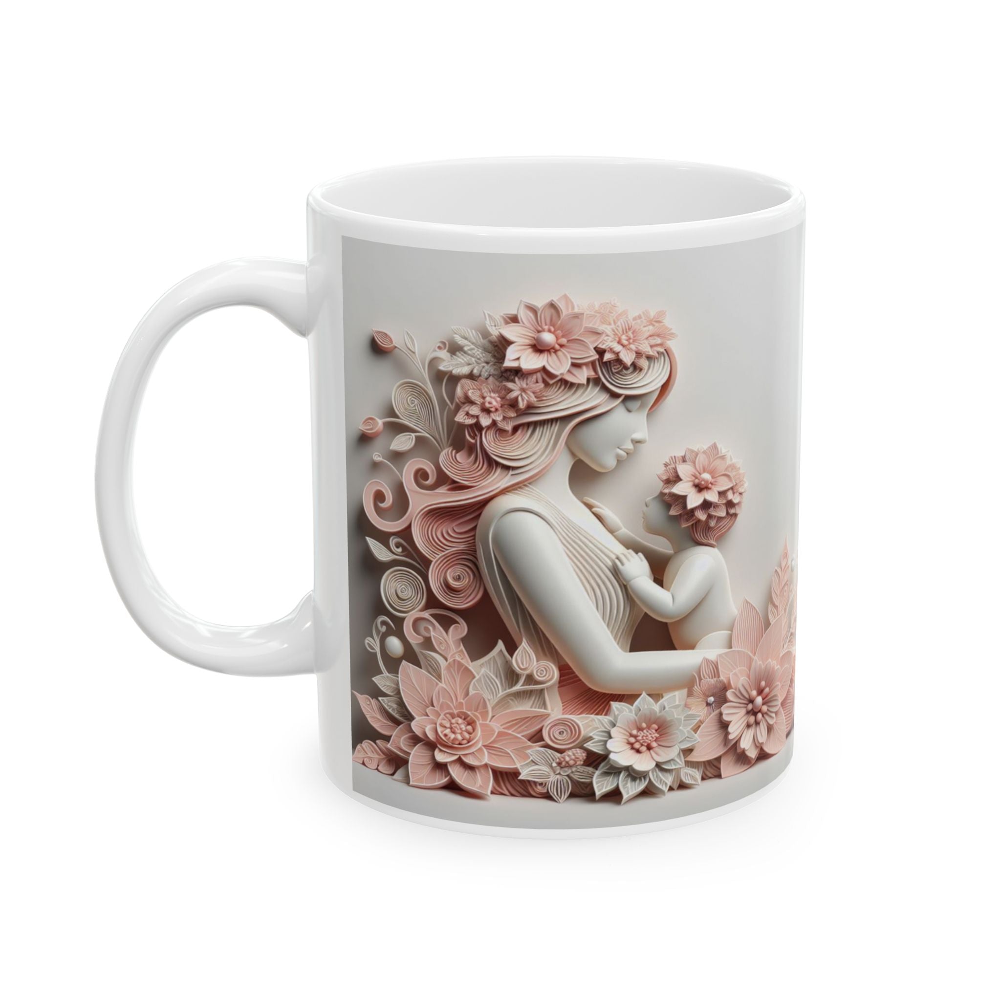 Blush Floral Baroque Mug | Ceramic Coffee Cup, Mother's Day Sale
