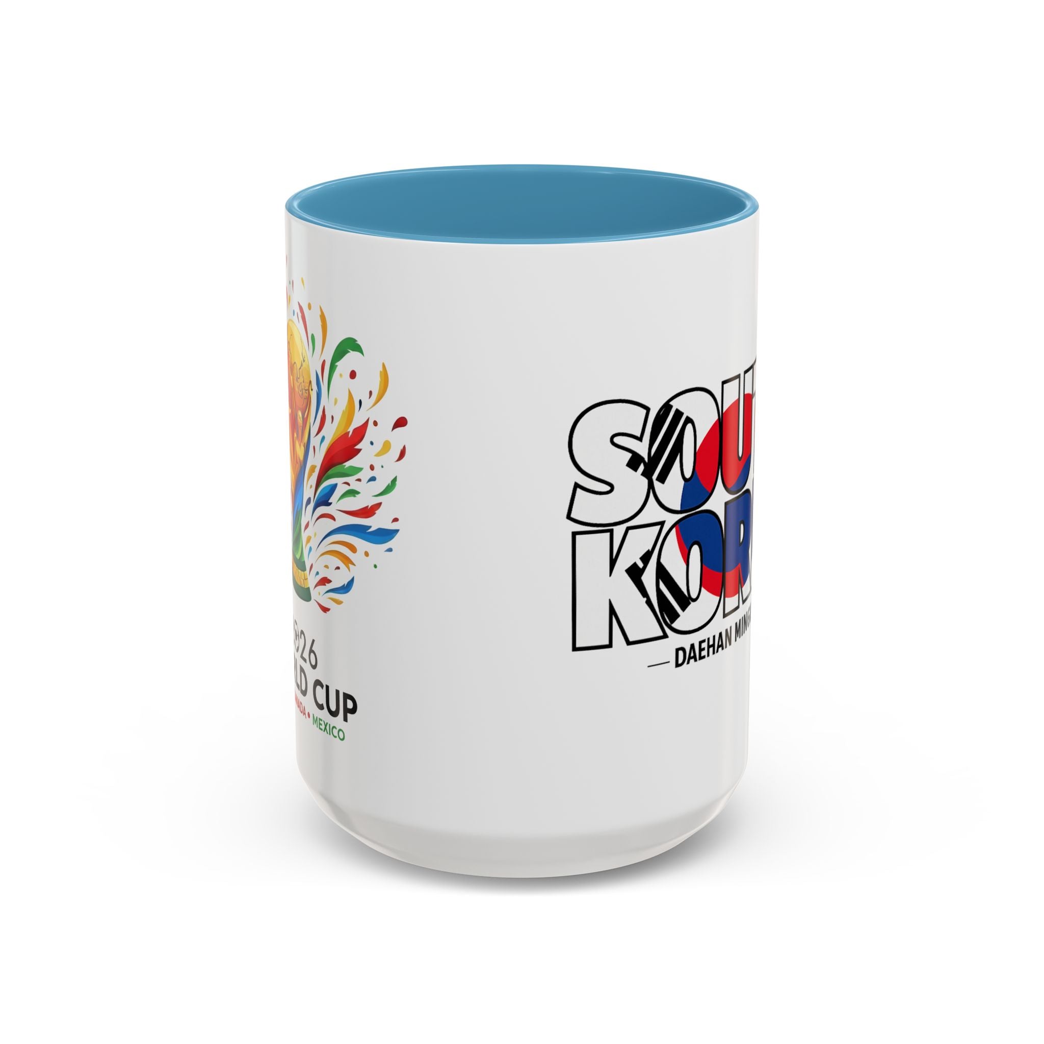 South Korea flag text Accent Coffee Mug | Korean travel souvenir, Soccer World Cup 2026, Gifts for Dad