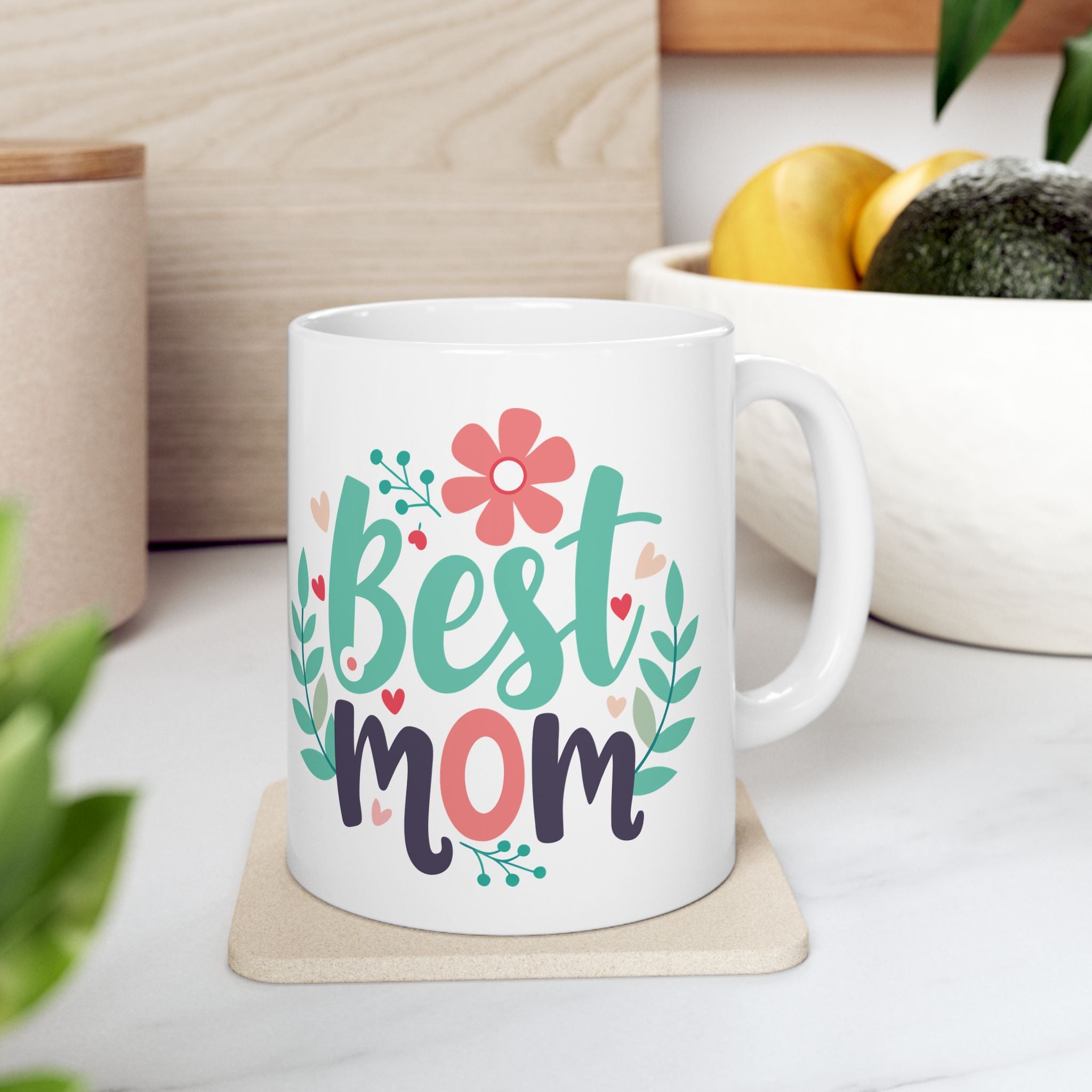 Best Mom floral wreath Mug | Ceramic coffee cup, Mother's Day, Gift For Mom