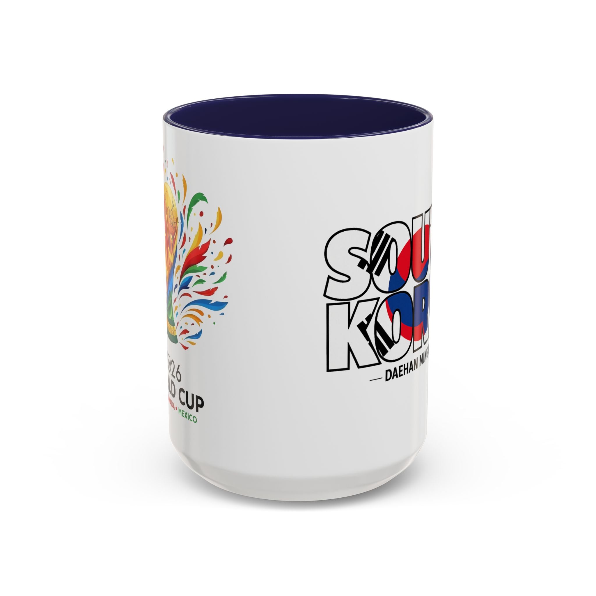 South Korea flag text Accent Coffee Mug | Korean travel souvenir, Soccer World Cup 2026, Gifts for Dad