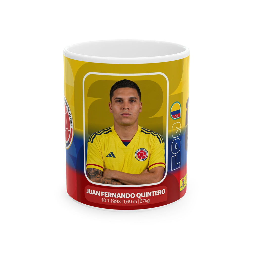 Colombian Soccer Player Juan Fernando Quintero Mug — Ceramic Coffee Cup (11oz & 15oz), World Cup 2026 Mugs