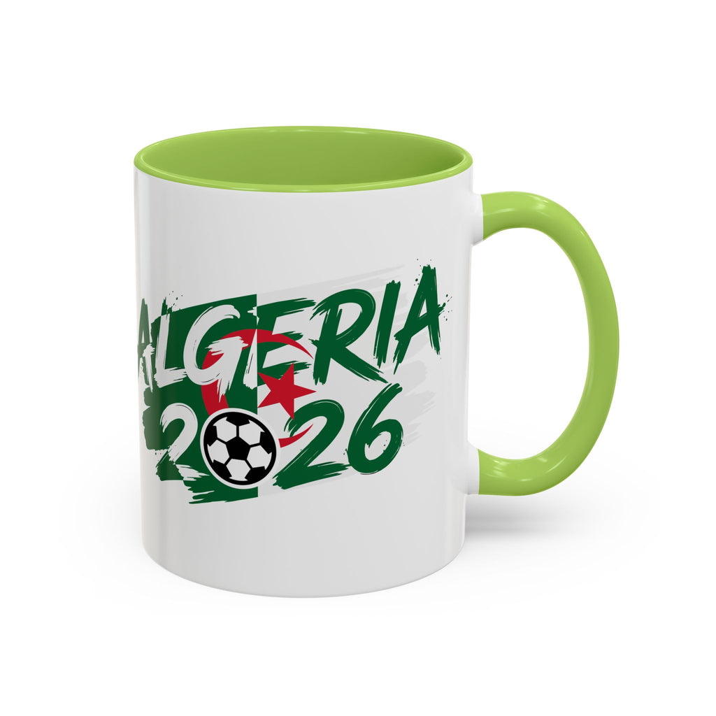 Algeria 2026 Soccer Logo Accent Coffee Mug | 11oz 15oz, Soccer World Cup 2026, Gifts for Dad