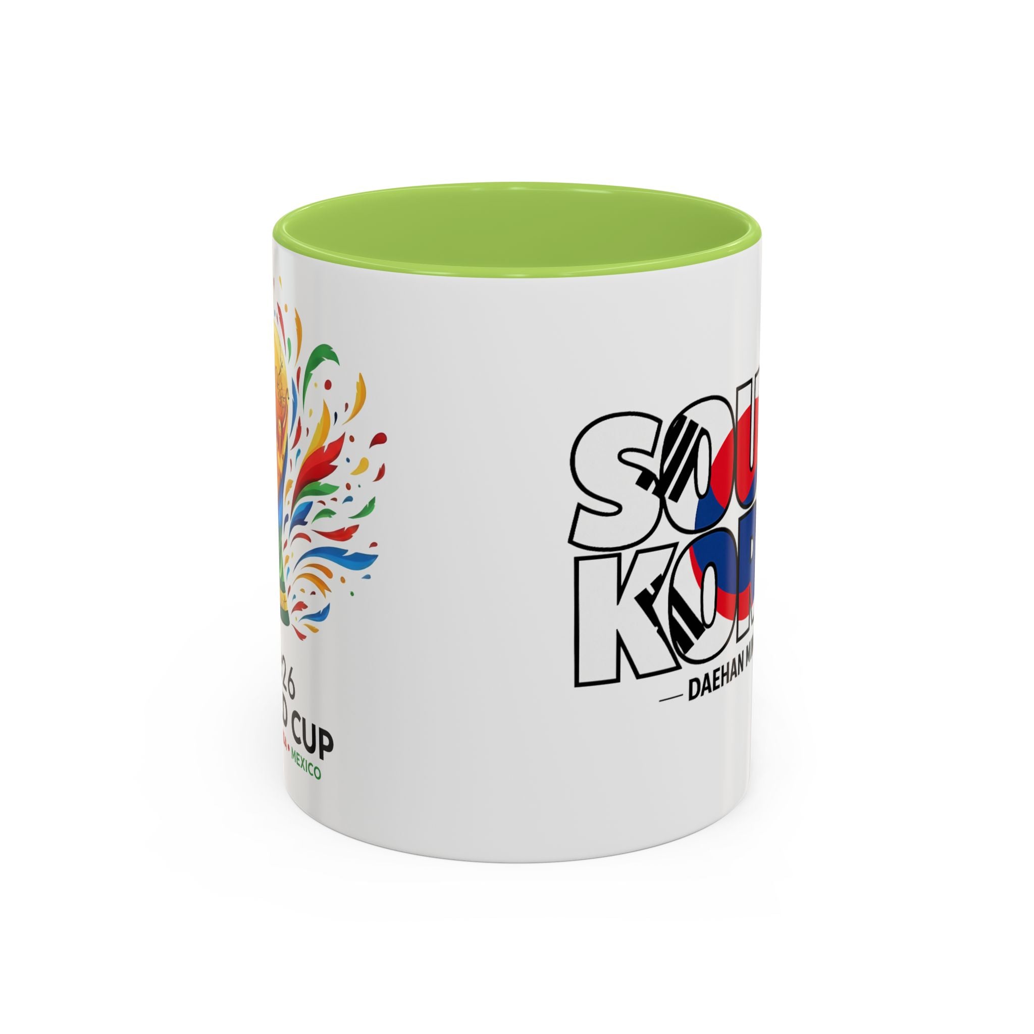 South Korea flag text Accent Coffee Mug | Korean travel souvenir, Soccer World Cup 2026, Gifts for Dad