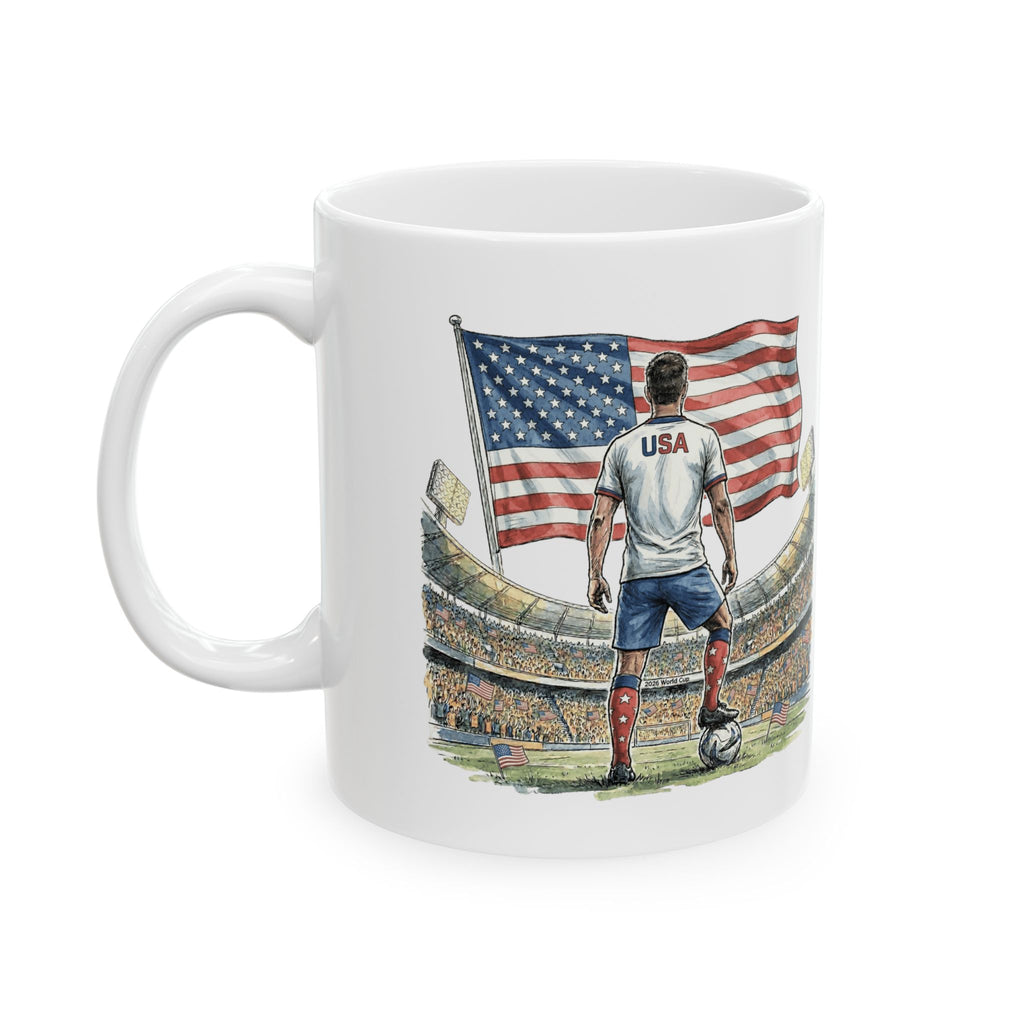 USA World Cup 2026 Mug, Ceramic Coffee Cup, USA Flag, Soccer Fan Gift