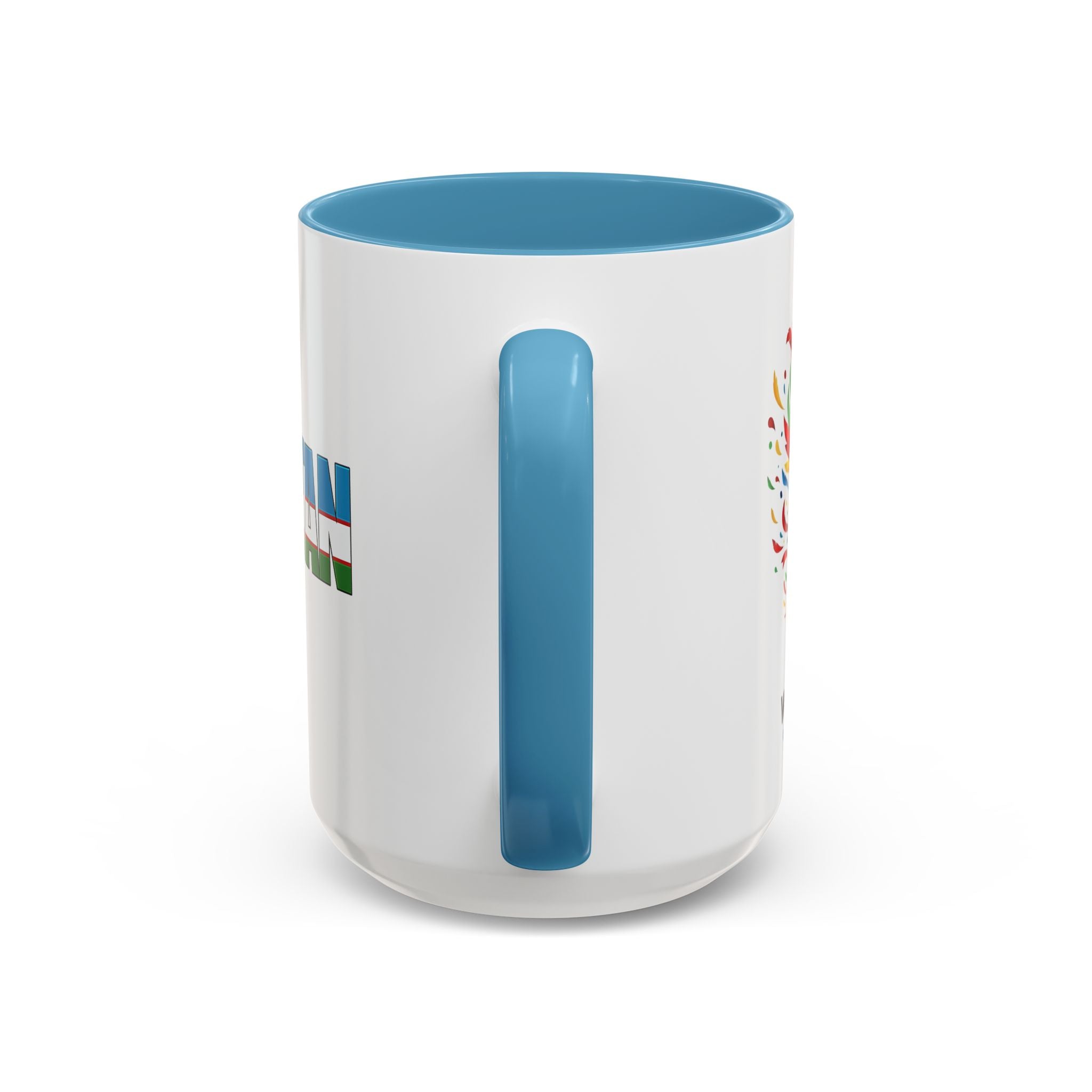 Uzbekistan Flag Typography Coffee Mug | Accent 11oz/15oz, Soccer World Cup 2026, Gift for Dad