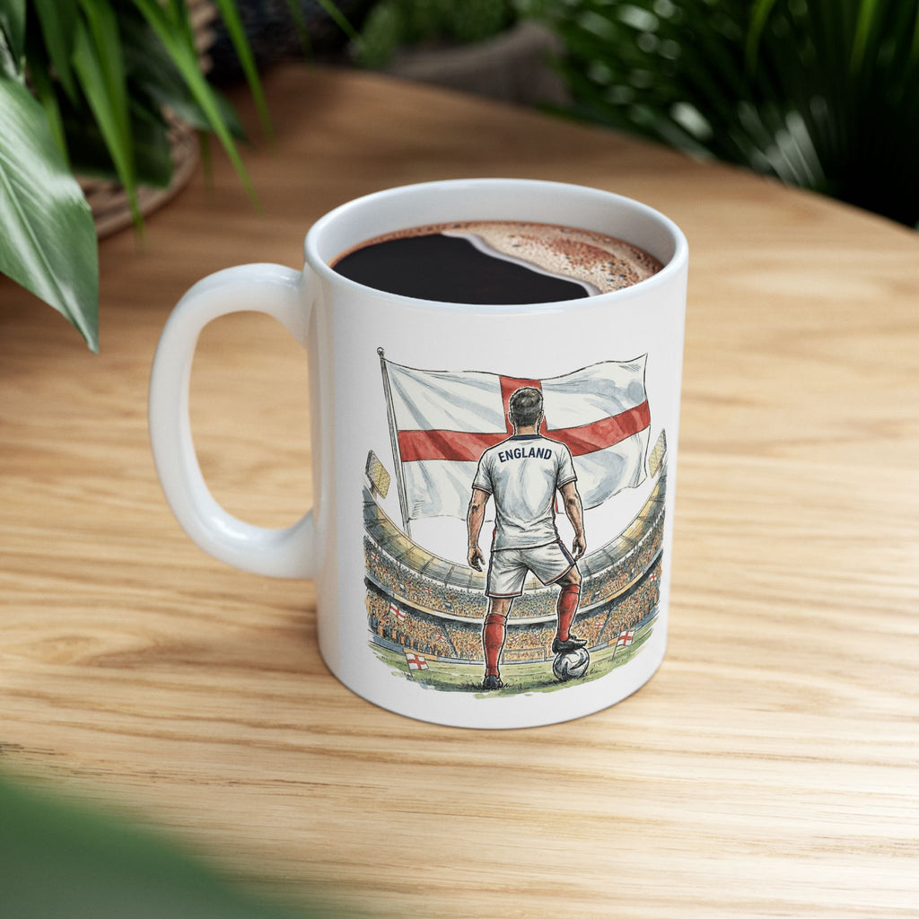 England Soccer World Cup 2026 Mug, Ceramic Cup, England Flag, Sports Gift