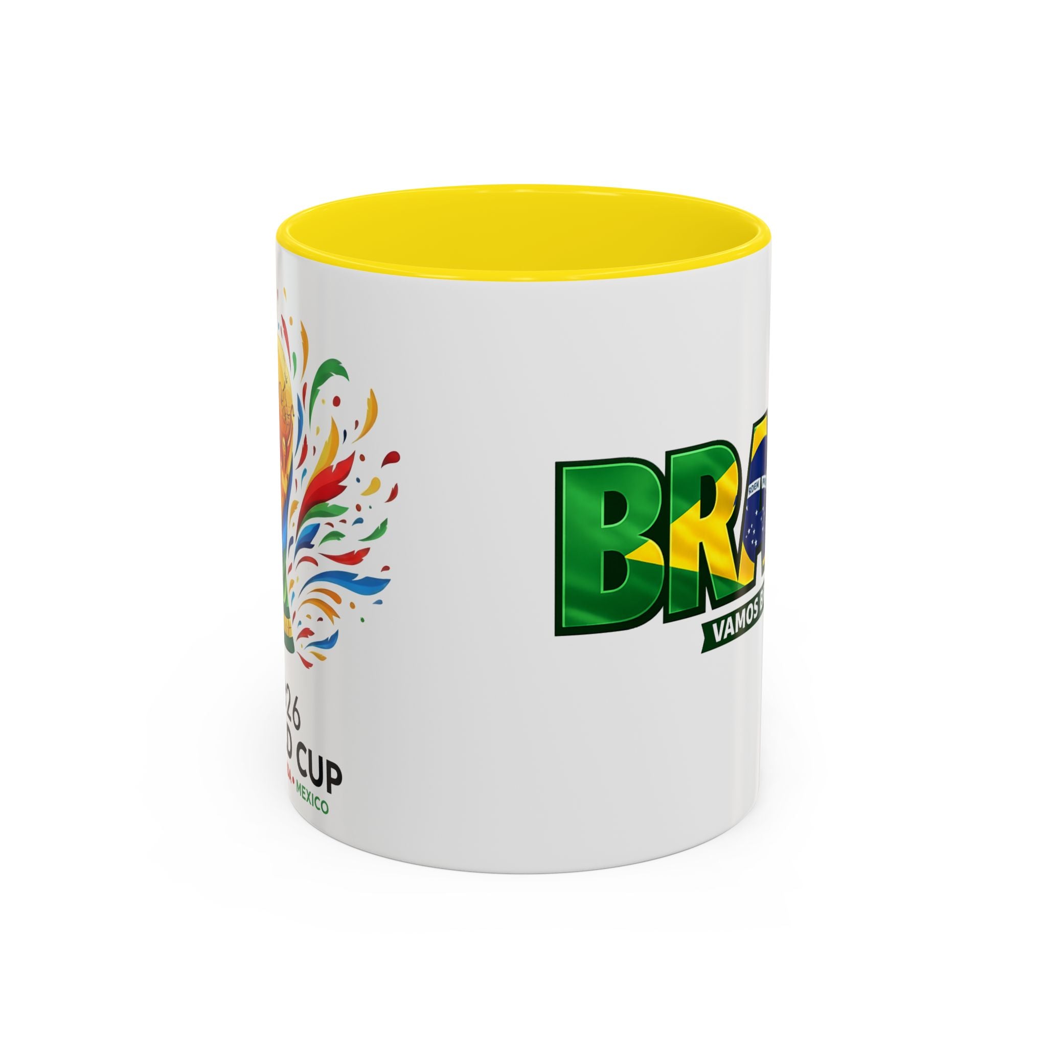 Brazil Vamos Brasil mug | Accent coffee mug, Brazil flag text design, Soccer World Cup 2026, Gifts for Dad