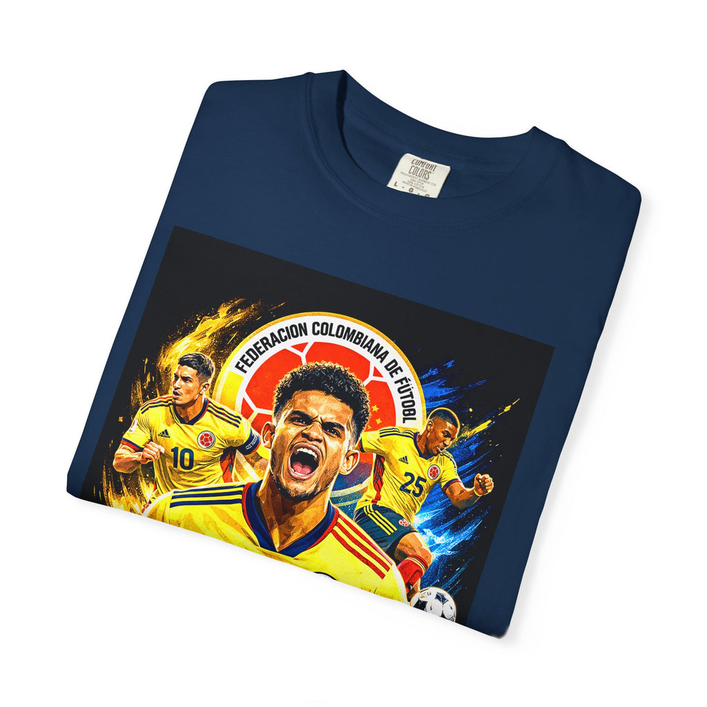 Colombia Selección Soccer Player Poster T-Shirt | 2026 World Cup Back Logo,Colombia Flag, Gift for him, Collectible