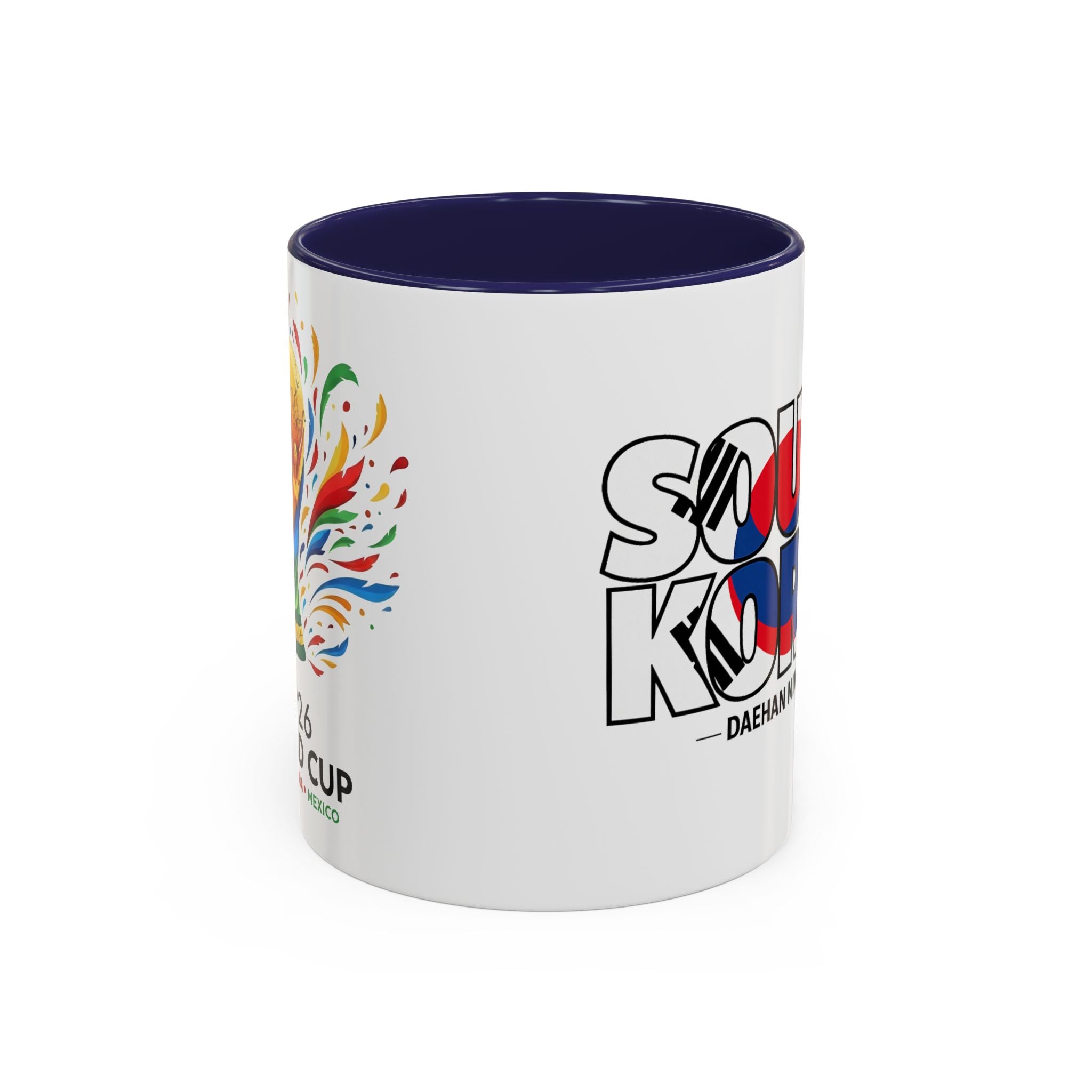 South Korea flag text Accent Coffee Mug | Korean travel souvenir, Soccer World Cup 2026, Gifts for Dad