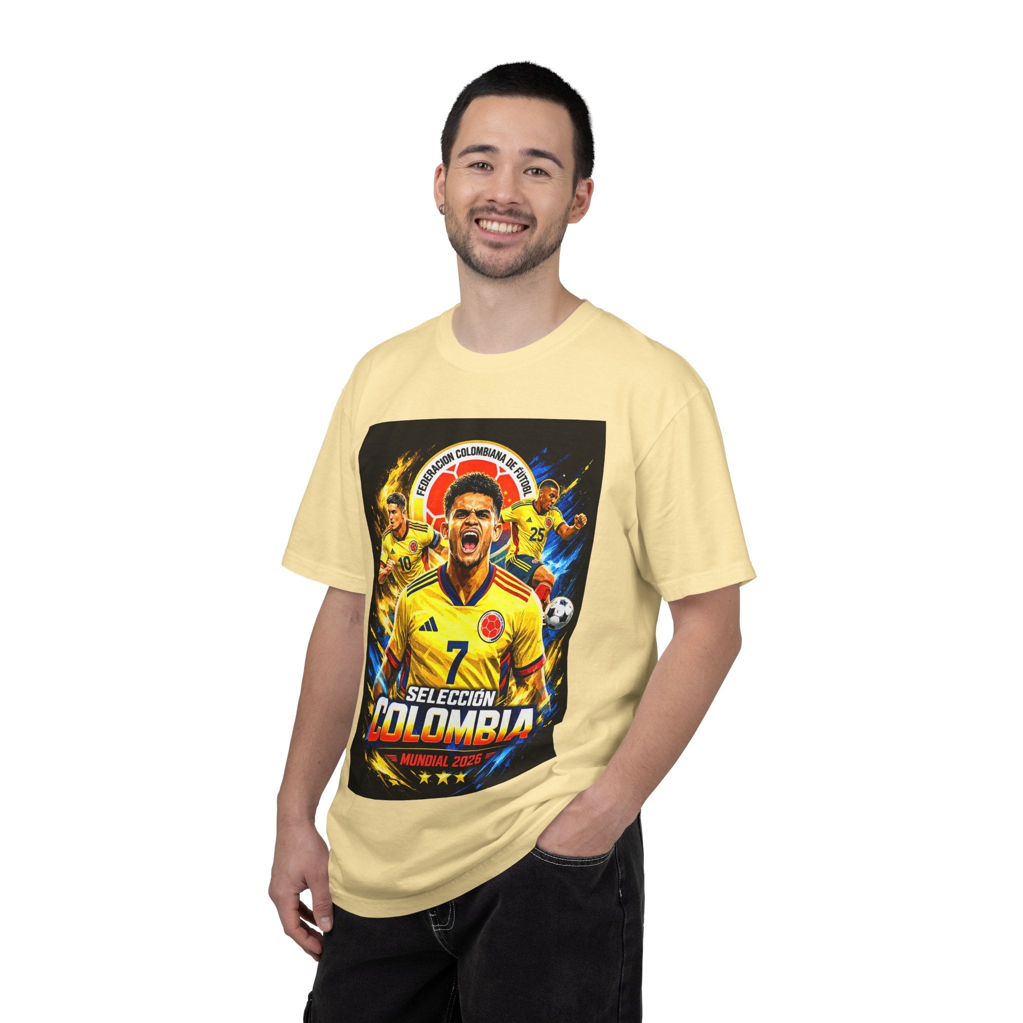 Colombia Selección Soccer Player Poster T-Shirt | 2026 World Cup Back Logo,Colombia Flag, Gift for him, Collectible