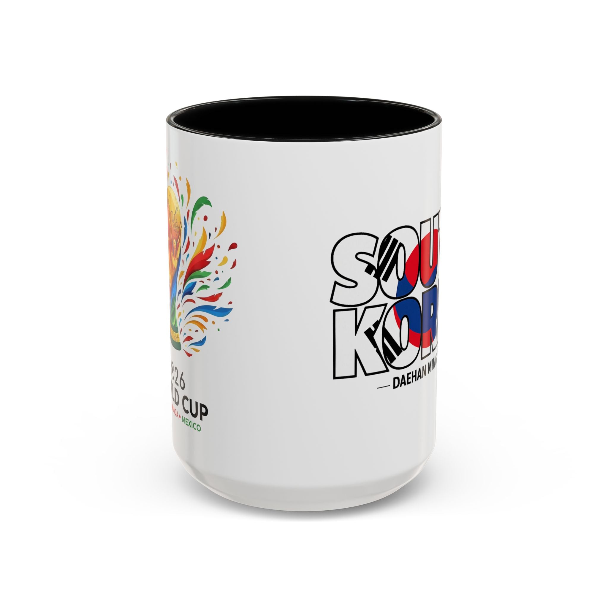 South Korea flag text Accent Coffee Mug | Korean travel souvenir, Soccer World Cup 2026, Gifts for Dad