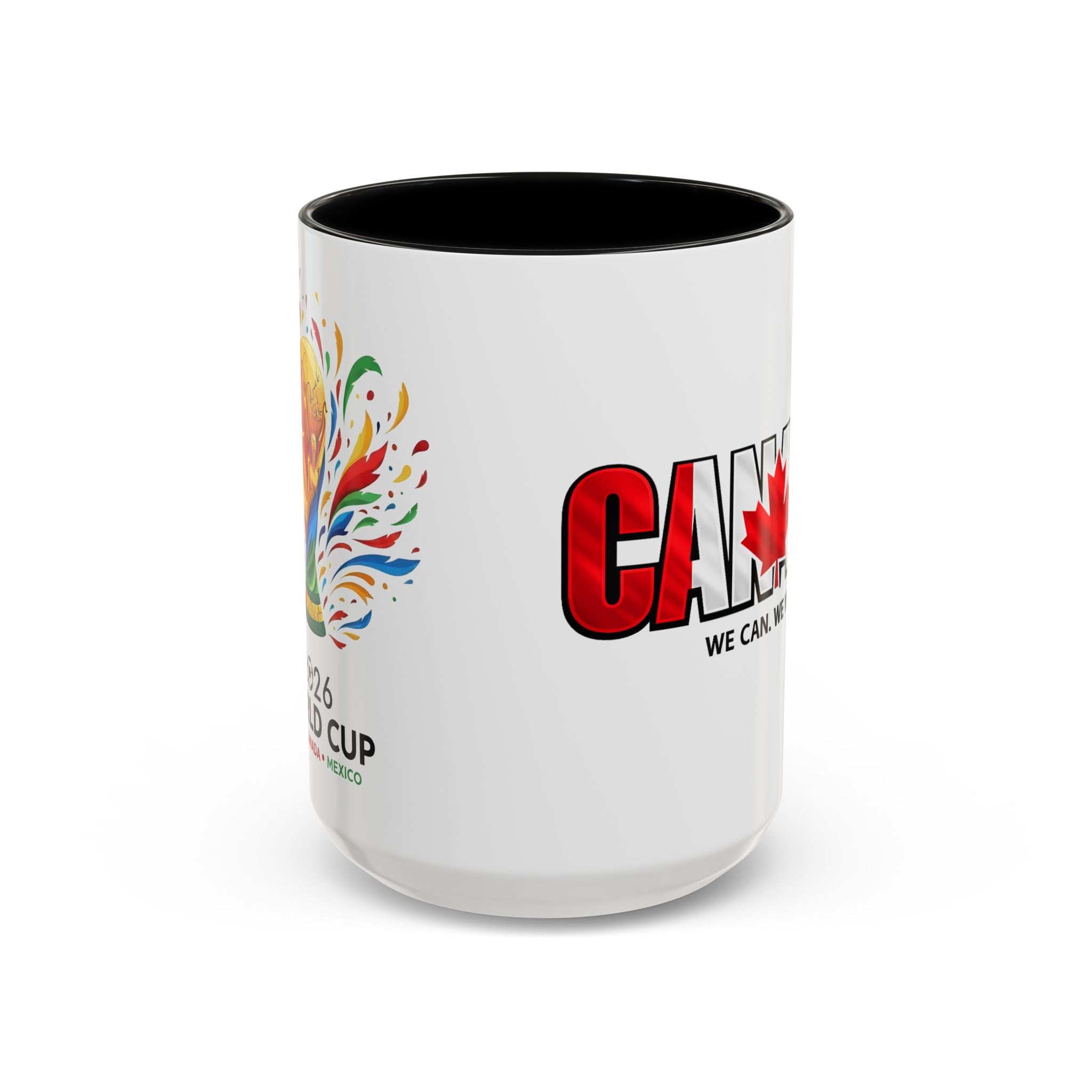 Canada Maple Leaf Text Coffee Mug | We Can. We Will. World Cup 2026, Canada Flag, Gift for Dad