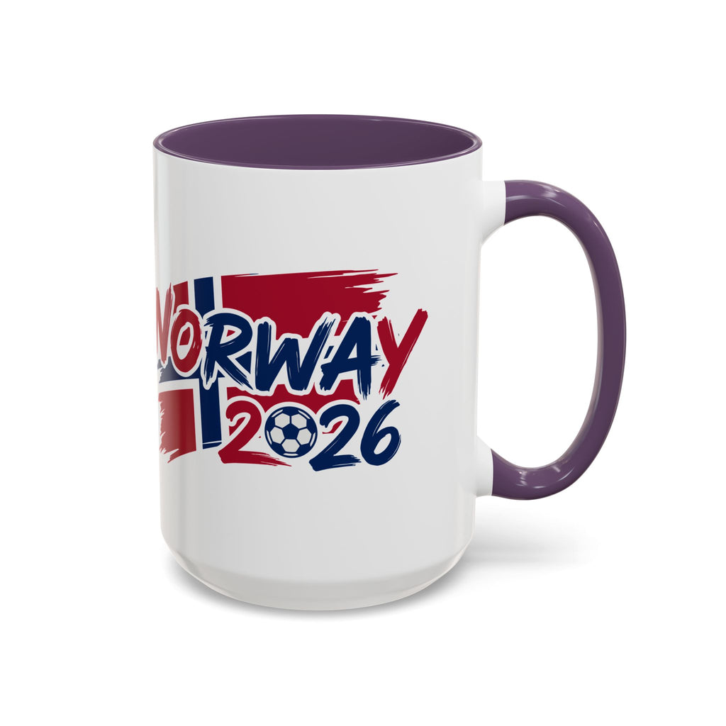 Norway 2026 Soccer Flag Accent Coffee Mug | 11oz 15oz, World Cup 2026, Gift for Dad
