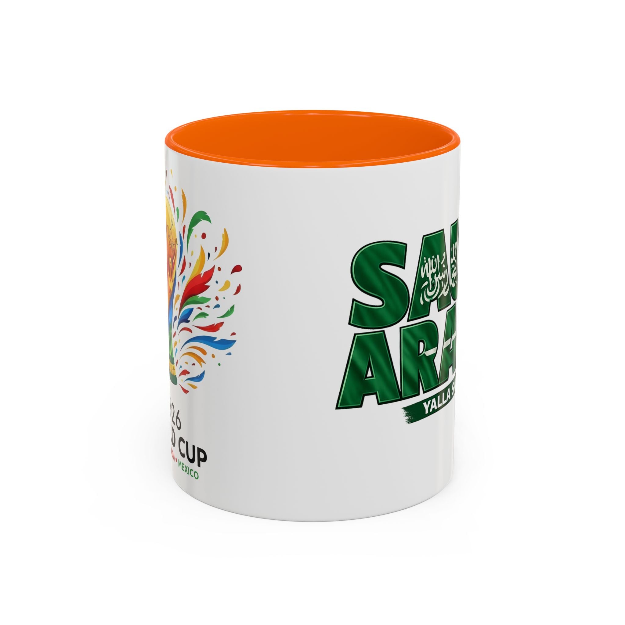 Saudi Arabia Typography Mug | Accent Coffee Mug, Green National Design, Soccer World Cup 2026, Gifts for Dad