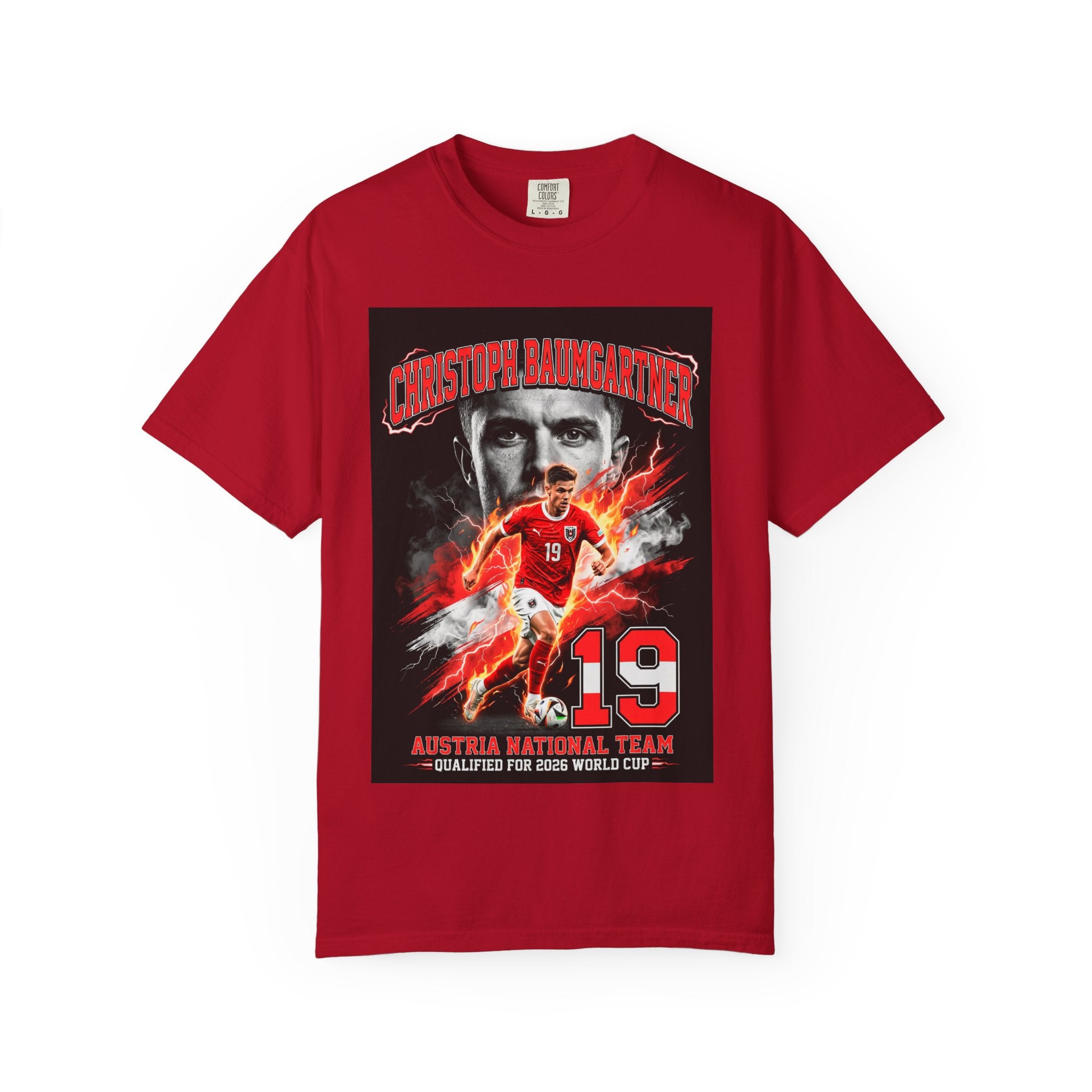 Austrian Soccer Player 19 T-Shirt | 2026 World Cup Back Trophy Design, Austria Flag, Gift for him, Collectible