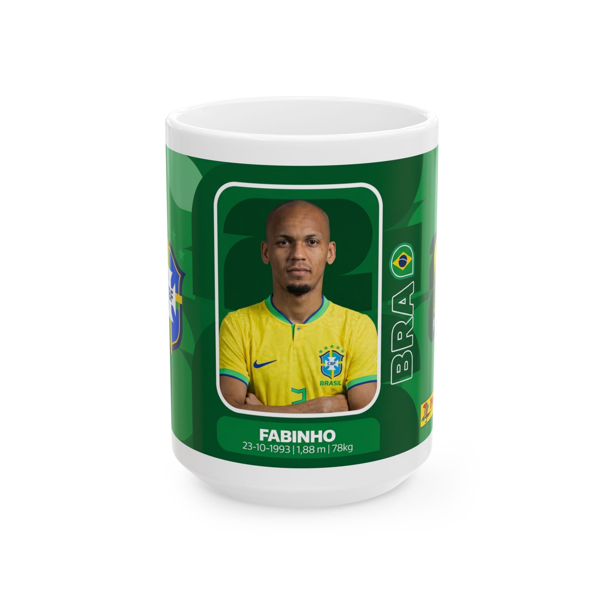 Brazil Soccer Player Fabinho Ceramic Mug – Coffee Cup (11oz/15oz), World Cup 2026 Mugs
