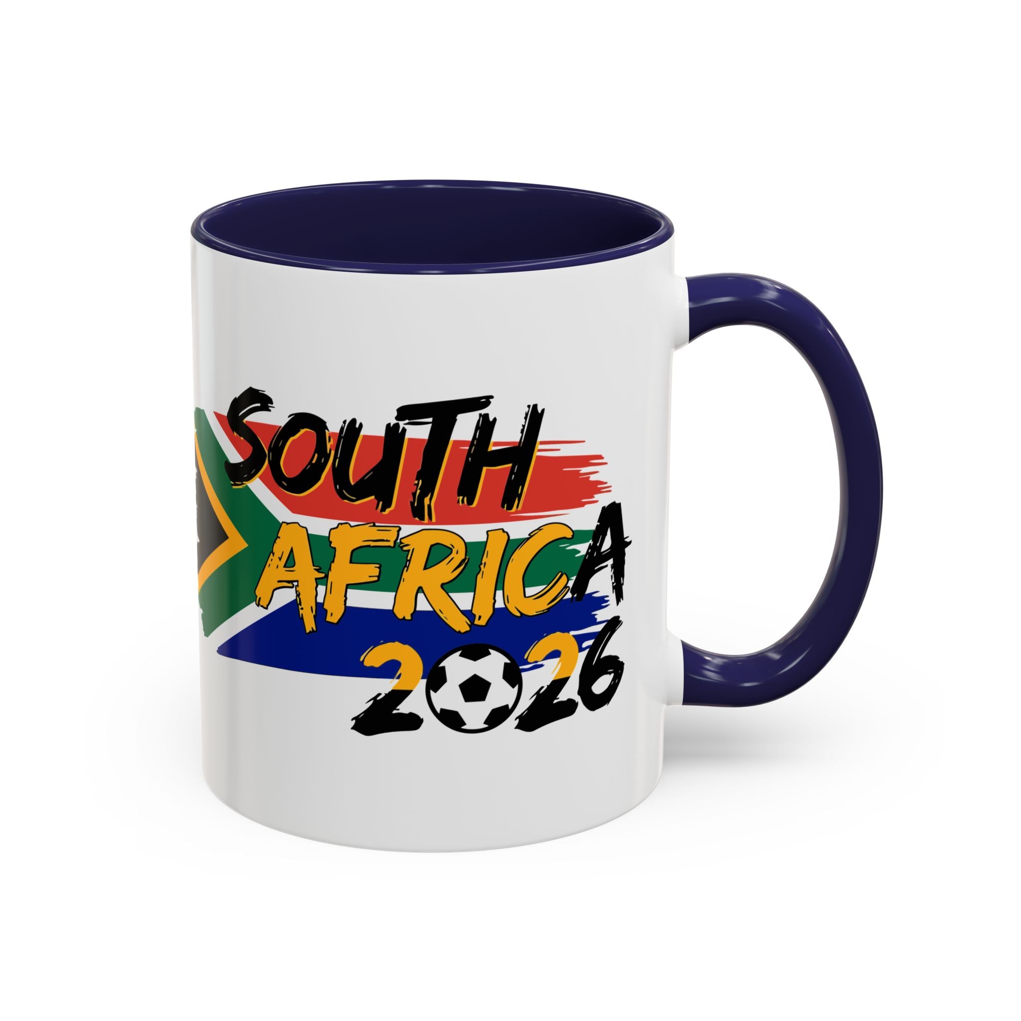 South Africa 2026 Soccer Flag Accent Coffee Mug | 11oz 15oz, Soccer World Cup 2026, Gift for Dad