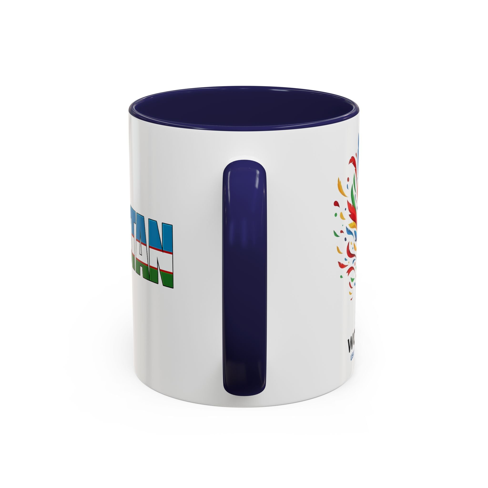 Uzbekistan Flag Typography Coffee Mug | Accent 11oz/15oz, Soccer World Cup 2026, Gift for Dad