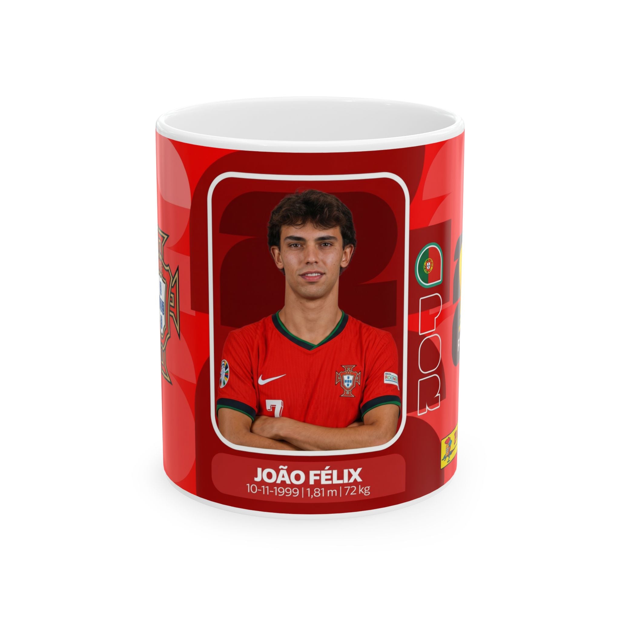 Portugal Soccer Player João Félix Mug — Ceramic Coffee Cup (11oz, 15oz), World Cup 2026 Mugs