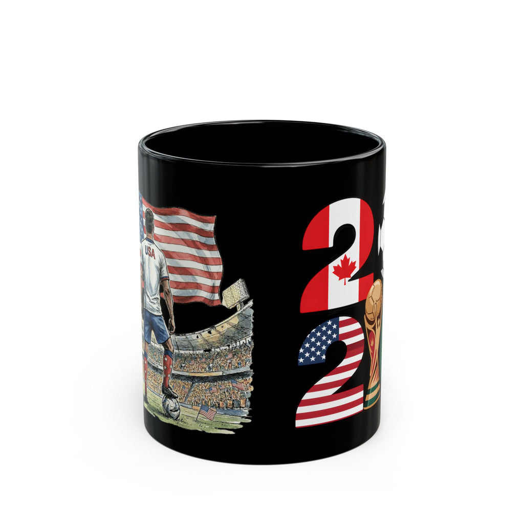 USA World Cup 2026 Mug | Black Ceramic Coffee Cup, USA Flag