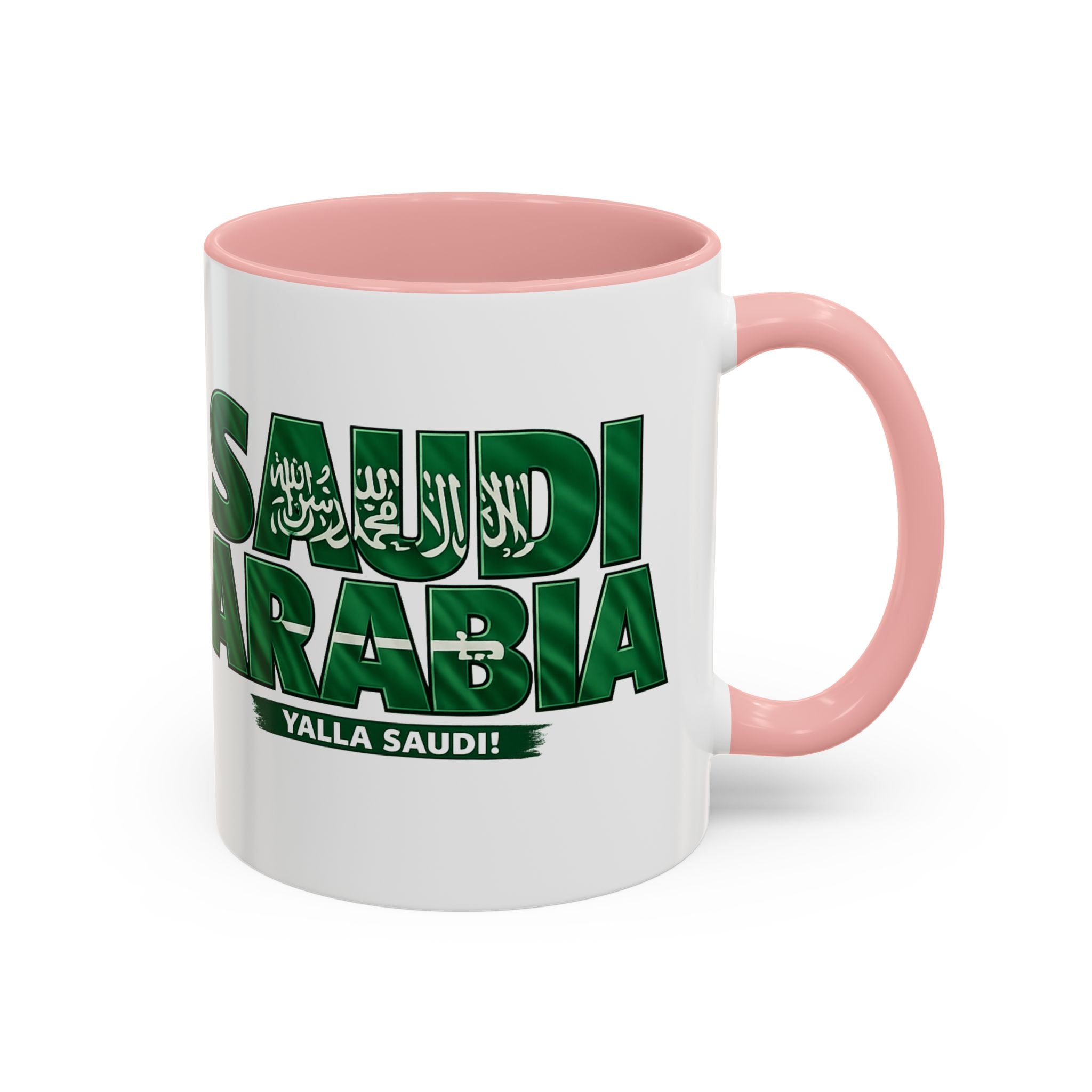 Saudi Arabia Typography Mug | Accent Coffee Mug, Green National Design, Soccer World Cup 2026, Gifts for Dad