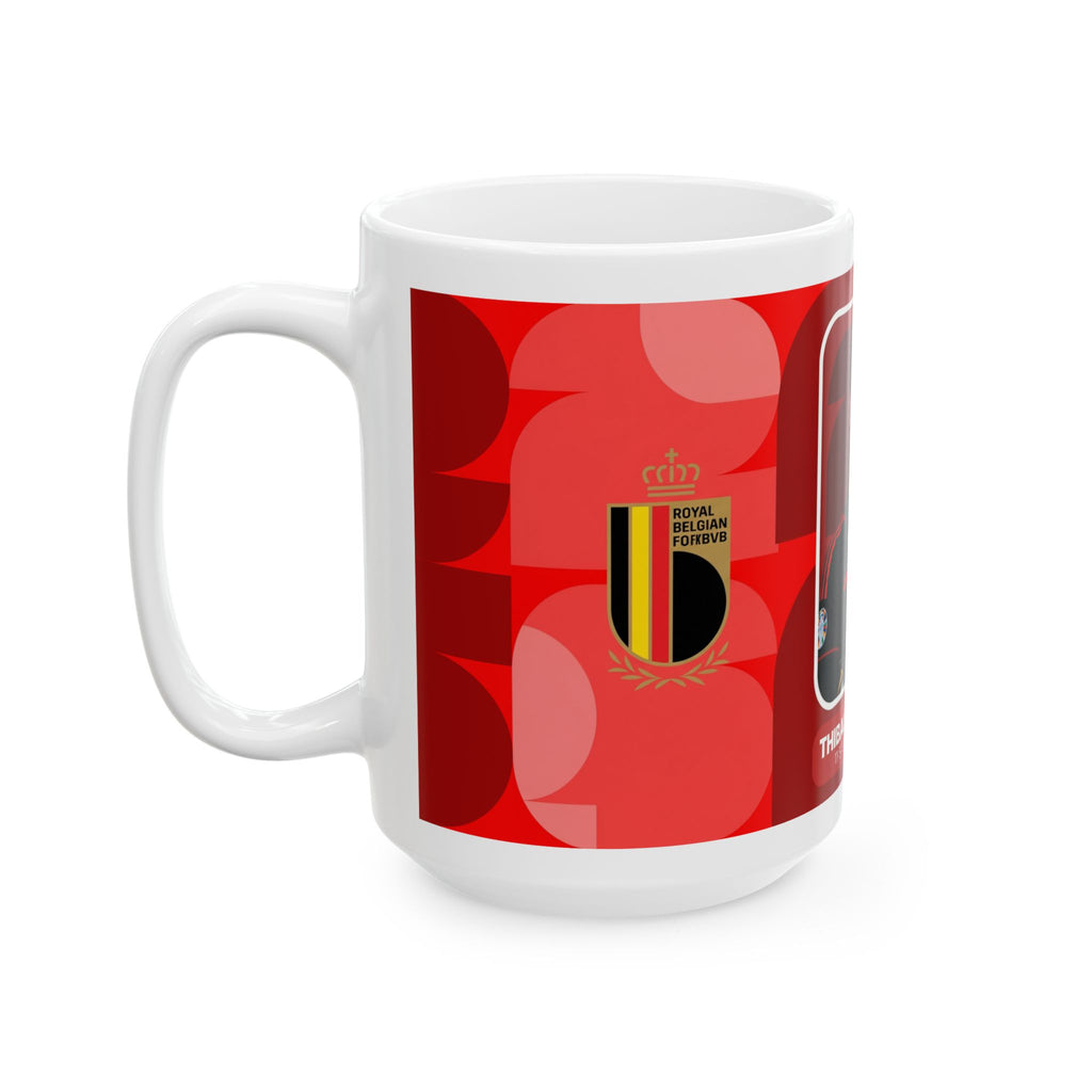 Belgium Soccer Player Thibaut Courtois Mug — Ceramic Coffee Cup (11oz/15oz), World Cup 2026 Mugs