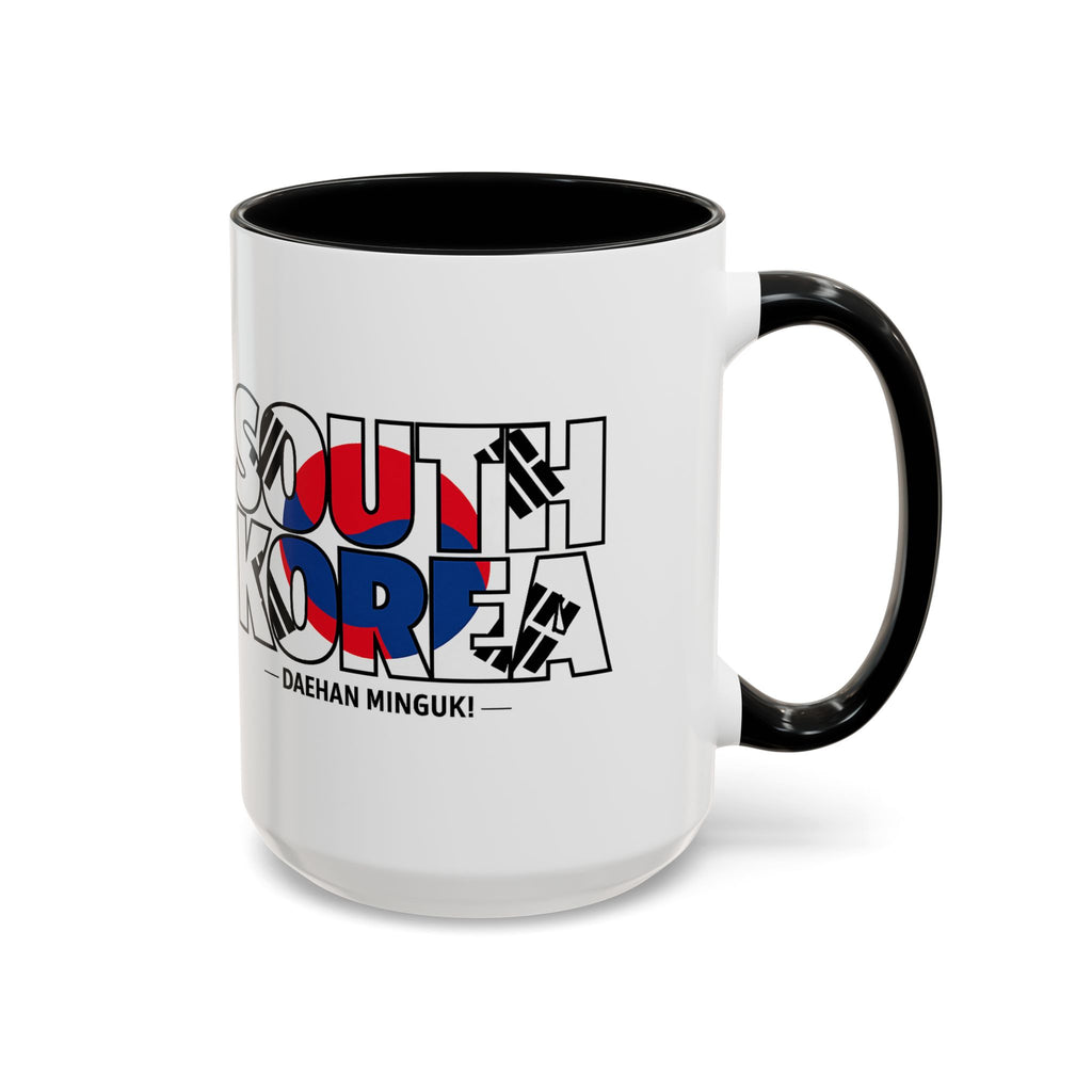 South Korea flag text Accent Coffee Mug | Korean travel souvenir, Soccer World Cup 2026, Gifts for Dad