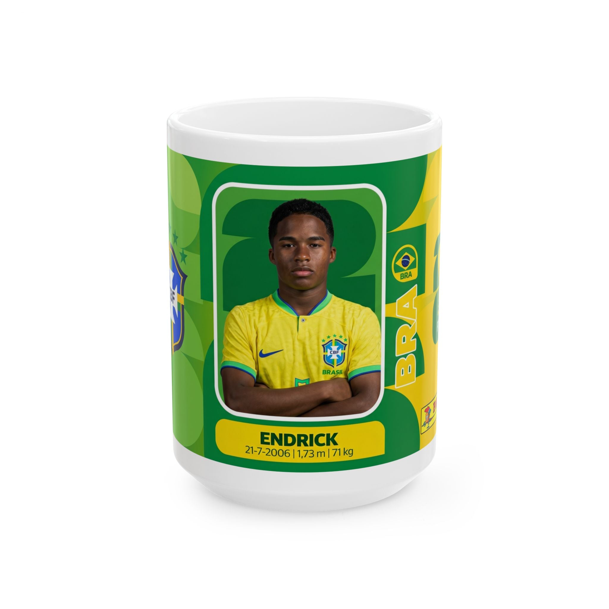 Brazil Soccer Player Endrick Ceramic Mug 11oz/15oz, World Cup 2026 Mugs