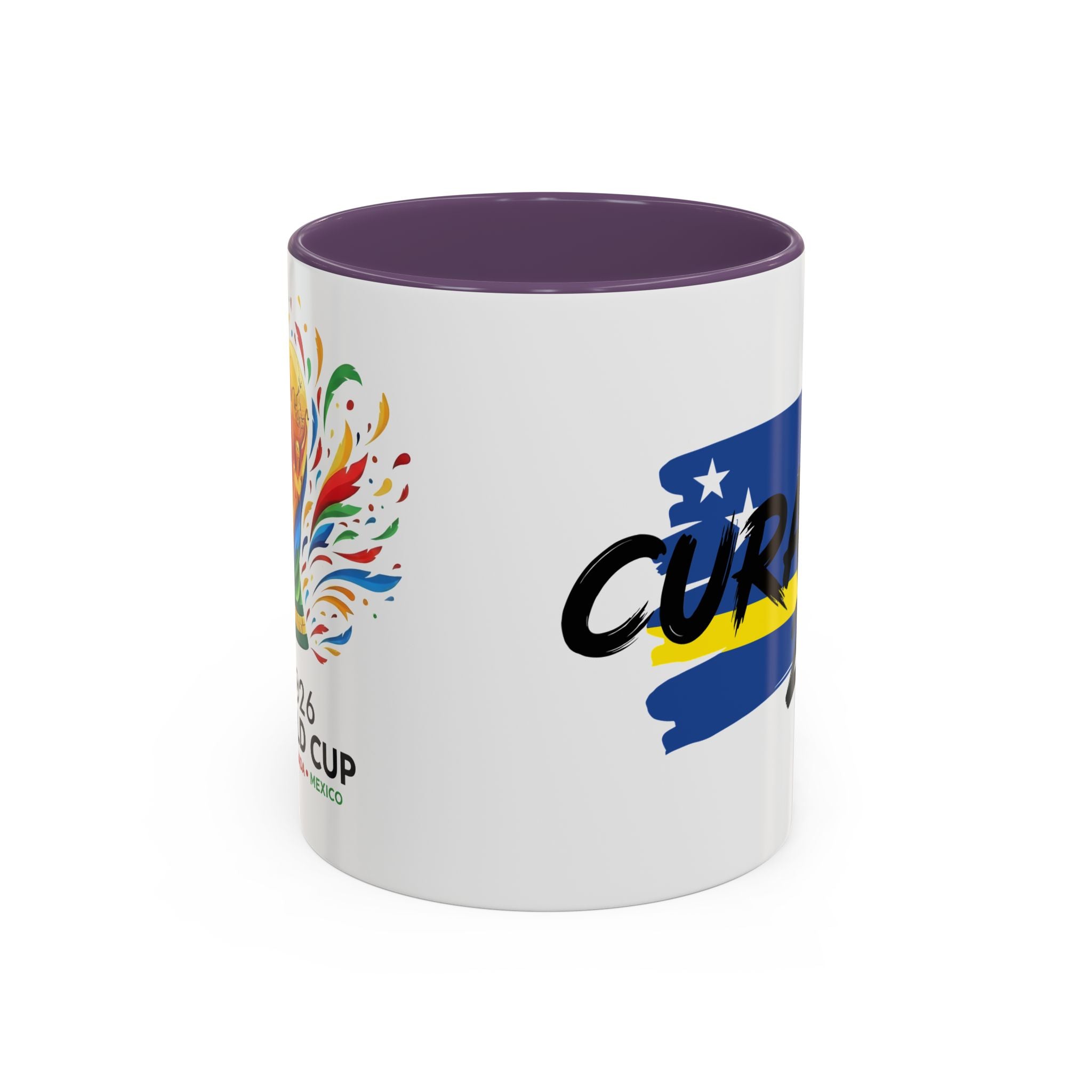 Curaçao 2026 Soccer Flag Accent Coffee Mug | 11oz 15oz,Soccer World Cup 2026, Gift For Dad