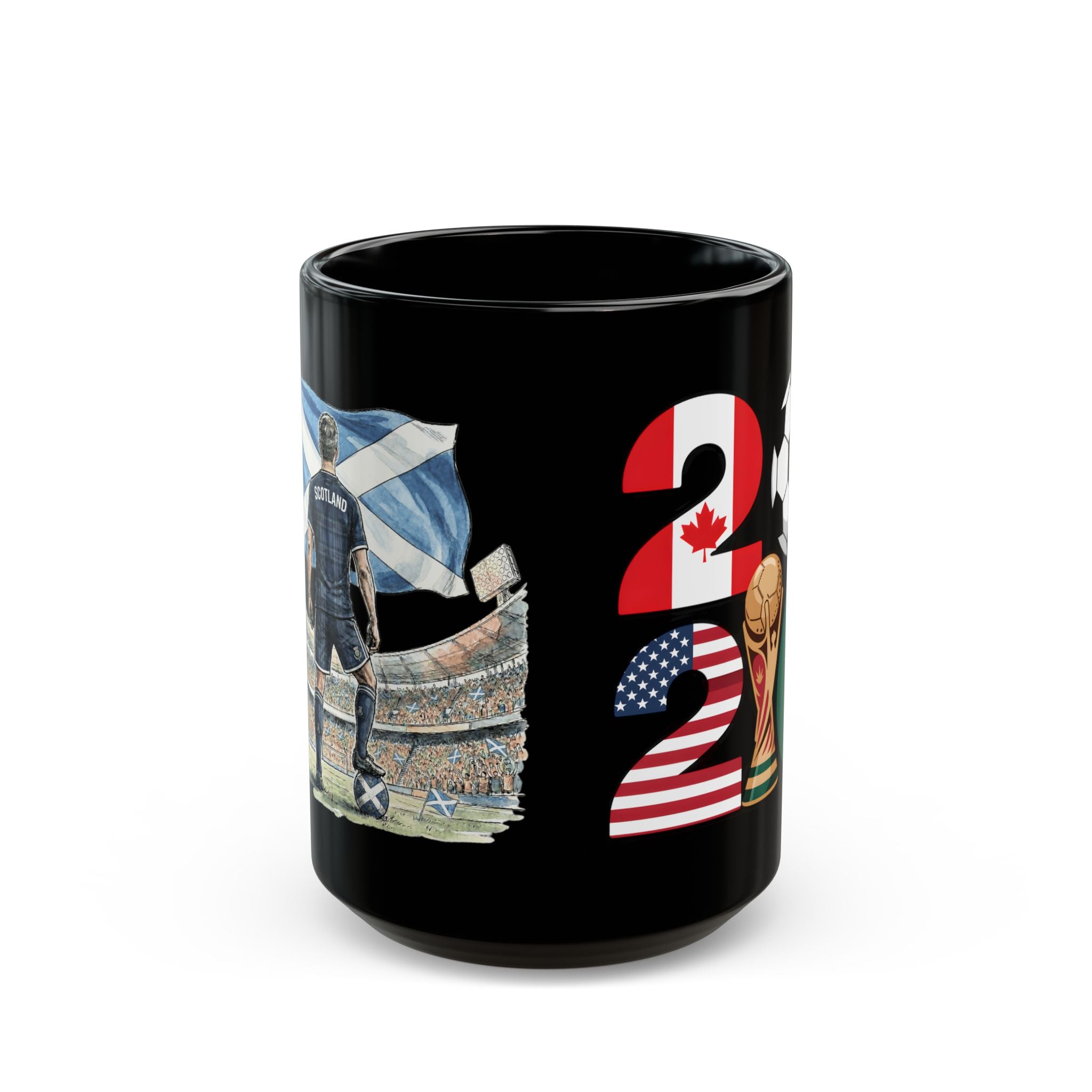 Scotland World Cup 2026 Mug | Black Ceramic Coffee Cup, Scotland Flag