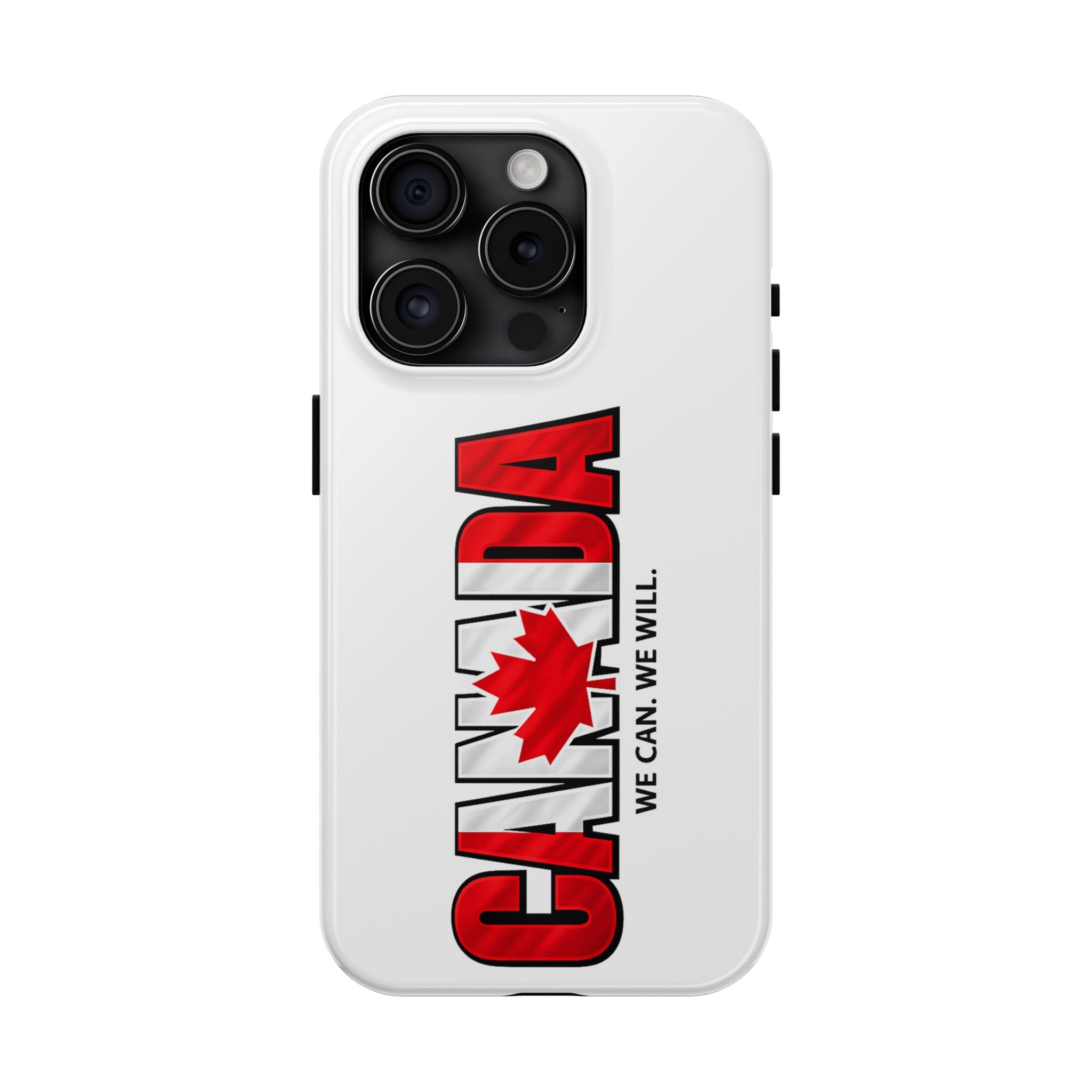 Canada Maple Leaf Phone Case | Canada text with red leaf, we can we will, Protective, Glossy, World Cup 2026